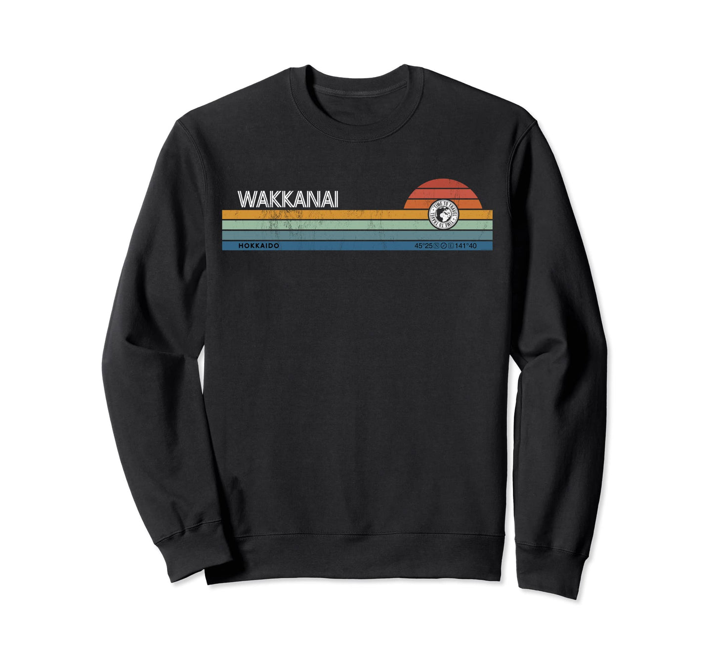 Wakkanai Hokkaido Sunset Rainbow Synth Sweatshirt - Unique Graphic Unisex - T-Shirt, Sweatshirt, Hoodie