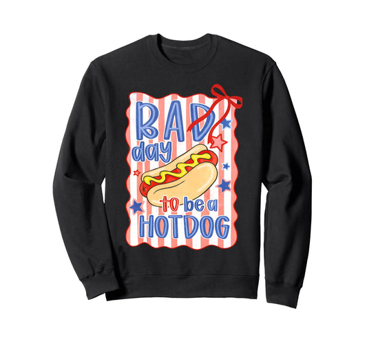Bad Day To Be Hotdog Coquette Beach Sweatshirt - Custom Art Print Unisex - T-Shirt, Sweatshirt, Hoodie
