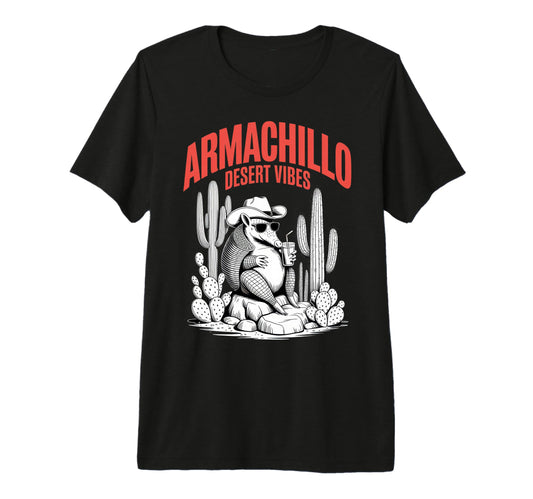 Armadillo Desert Vibes Funny Cactus T-Shirt - Unique Graphic for Adults - T-Shirt, Sweatshirt, Hoodie