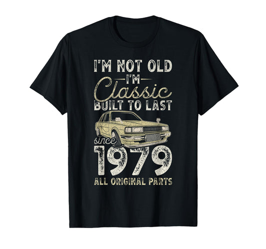 47Th Birthday Since 1979 Car 47 Year Old T-Shirt - Unique Graphic Unisex - T-Shirt, Sweatshirt, Hoodie
