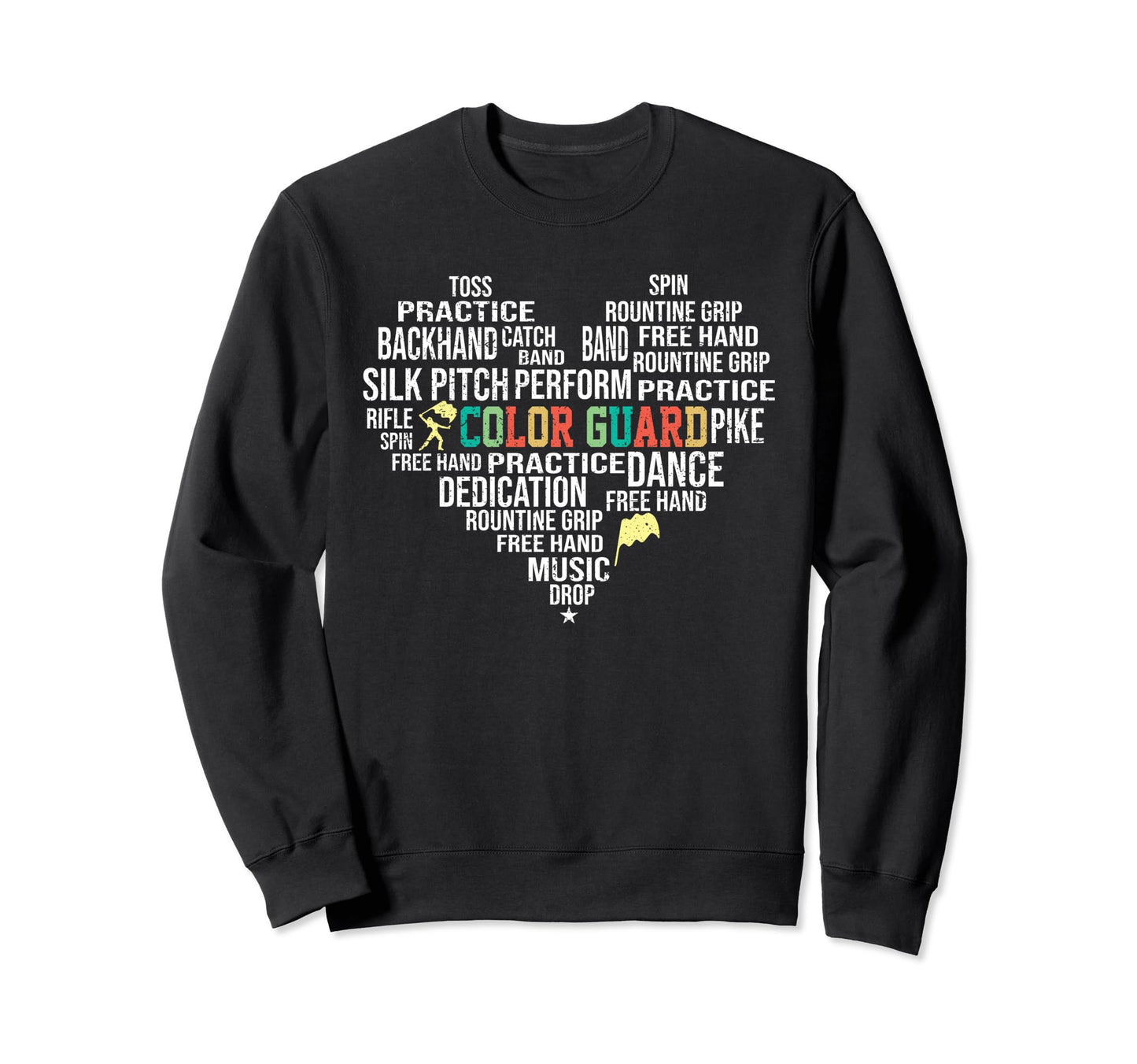 Color Guard Distressed Word Cloud Sweatshirt - Streetwear Style Men Women - T-Shirt, Sweatshirt, Hoodie