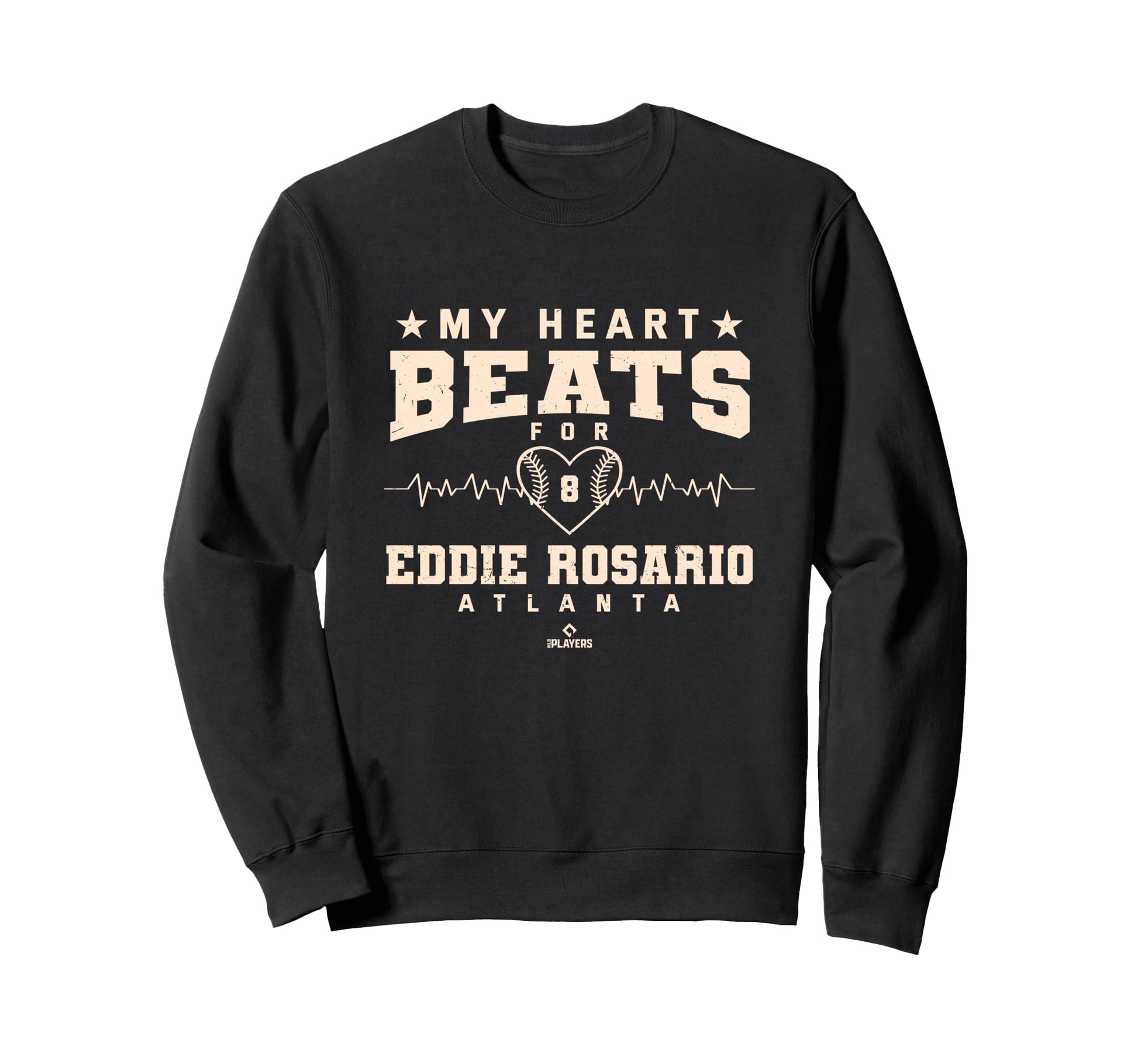 My Heart Beats Eddie Rosario Baseball Sweatshirt - Minimalist Print Unisex - T-Shirt, Sweatshirt, Hoodie