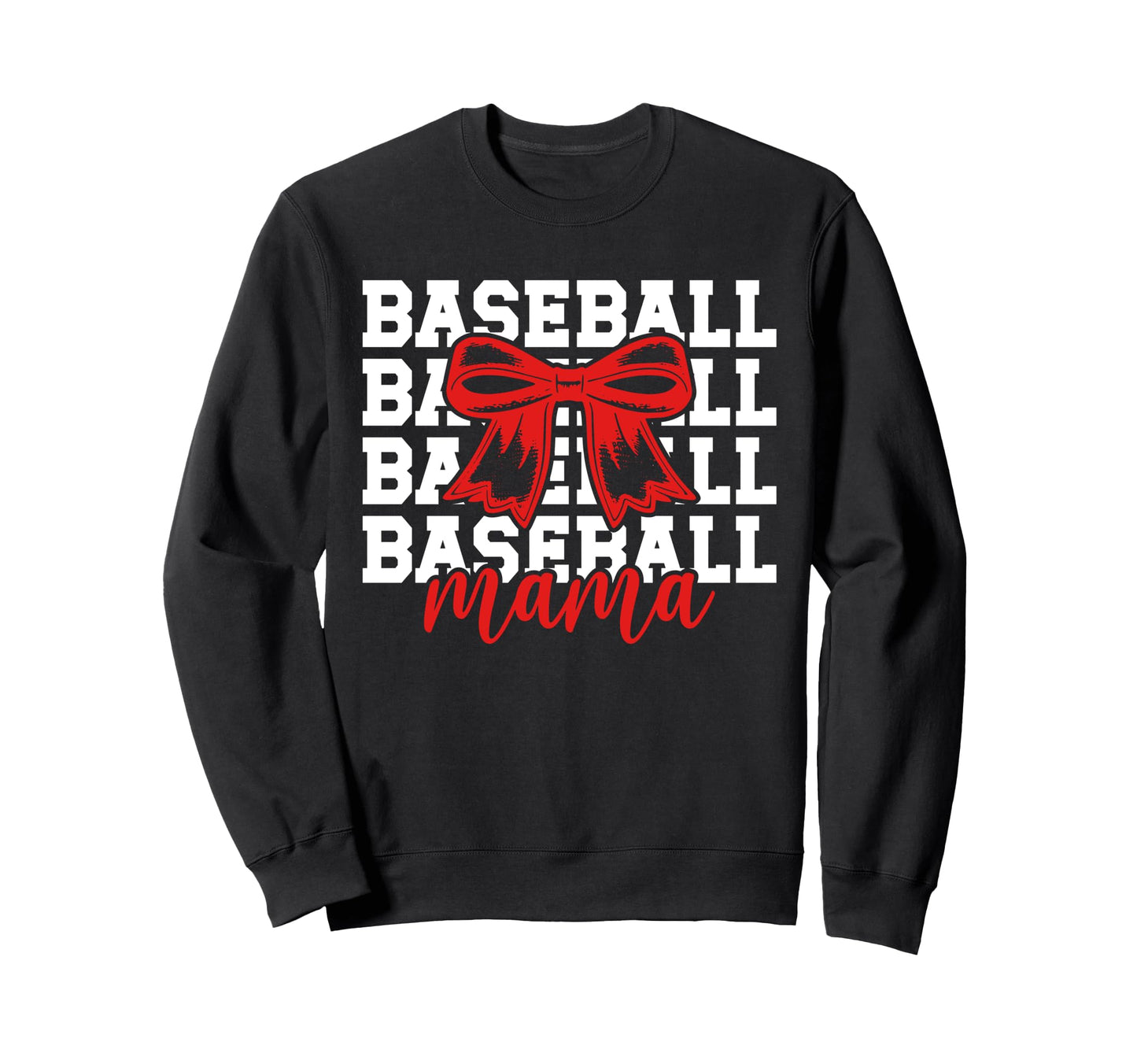 Baseball Mama Bow Baseball Mom Sweatshirt - Aesthetic Graphic Men Women - T-Shirt, Sweatshirt, Hoodie