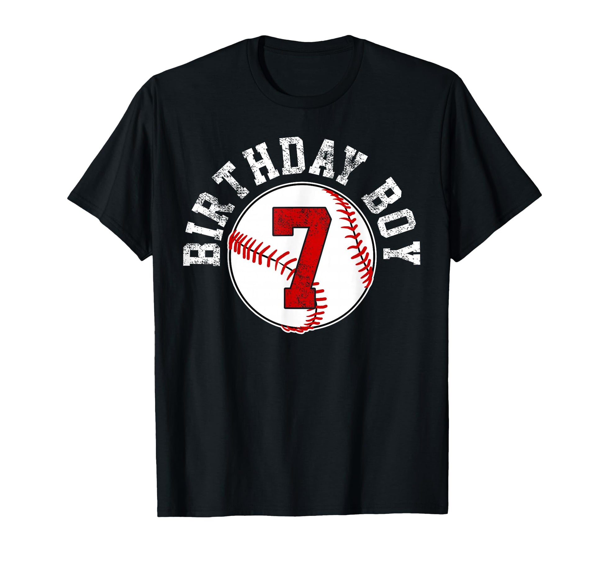 Baseball 7Th Birthday Party 7 Years Old T-Shirt - Custom Art Print Unisex - T-Shirt, Sweatshirt, Hoodie