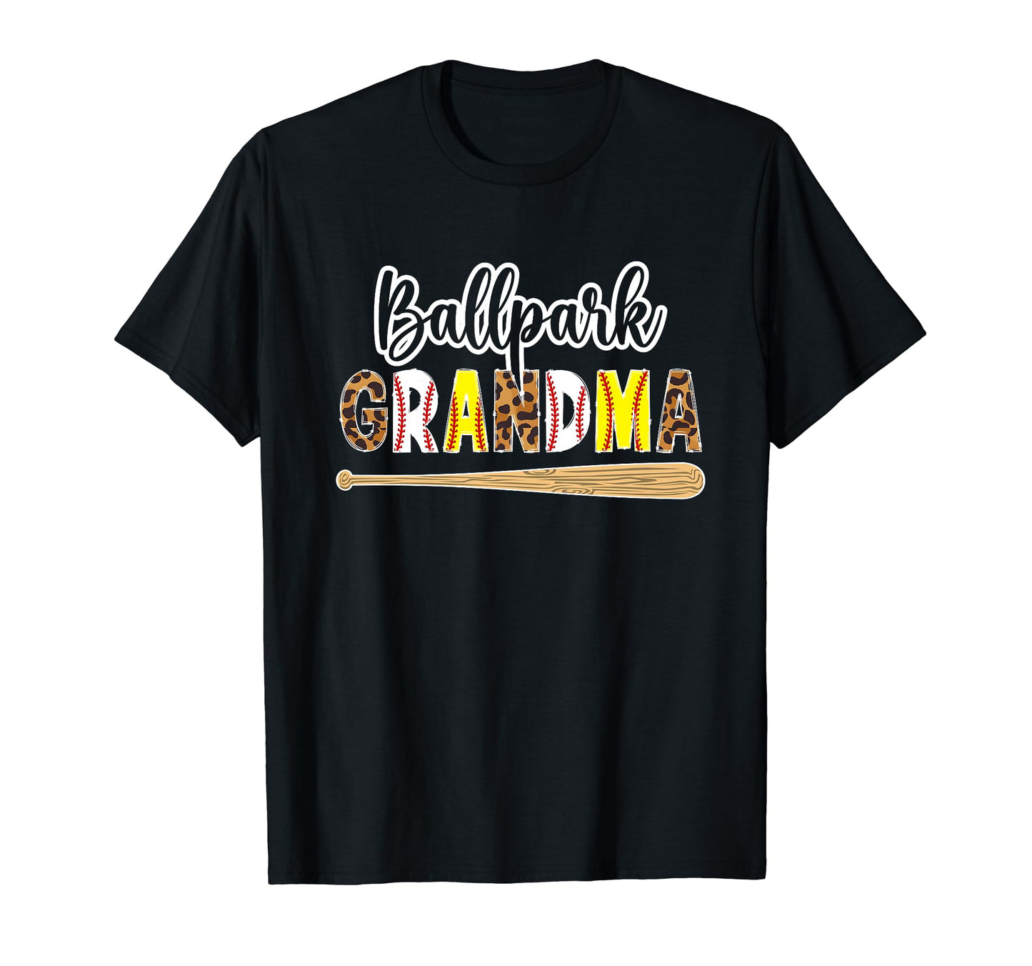 Ballpark Grandma Baseball Softball T-Shirt - Graphic Print for Adults - T-Shirt, Sweatshirt, Hoodie