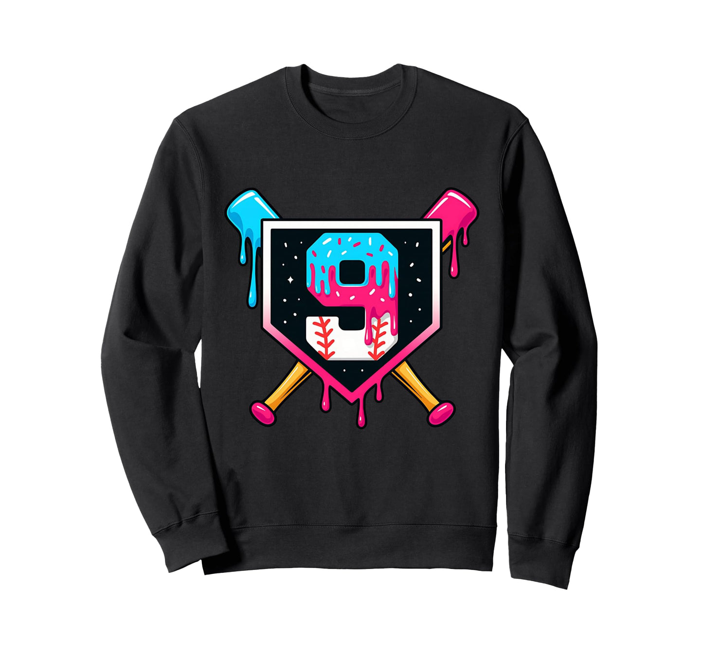 Ice Cream Drip 9Th Birthday 9 Sweatshirt - Casual Everyday Wear Unisex - T-Shirt, Sweatshirt, Hoodie