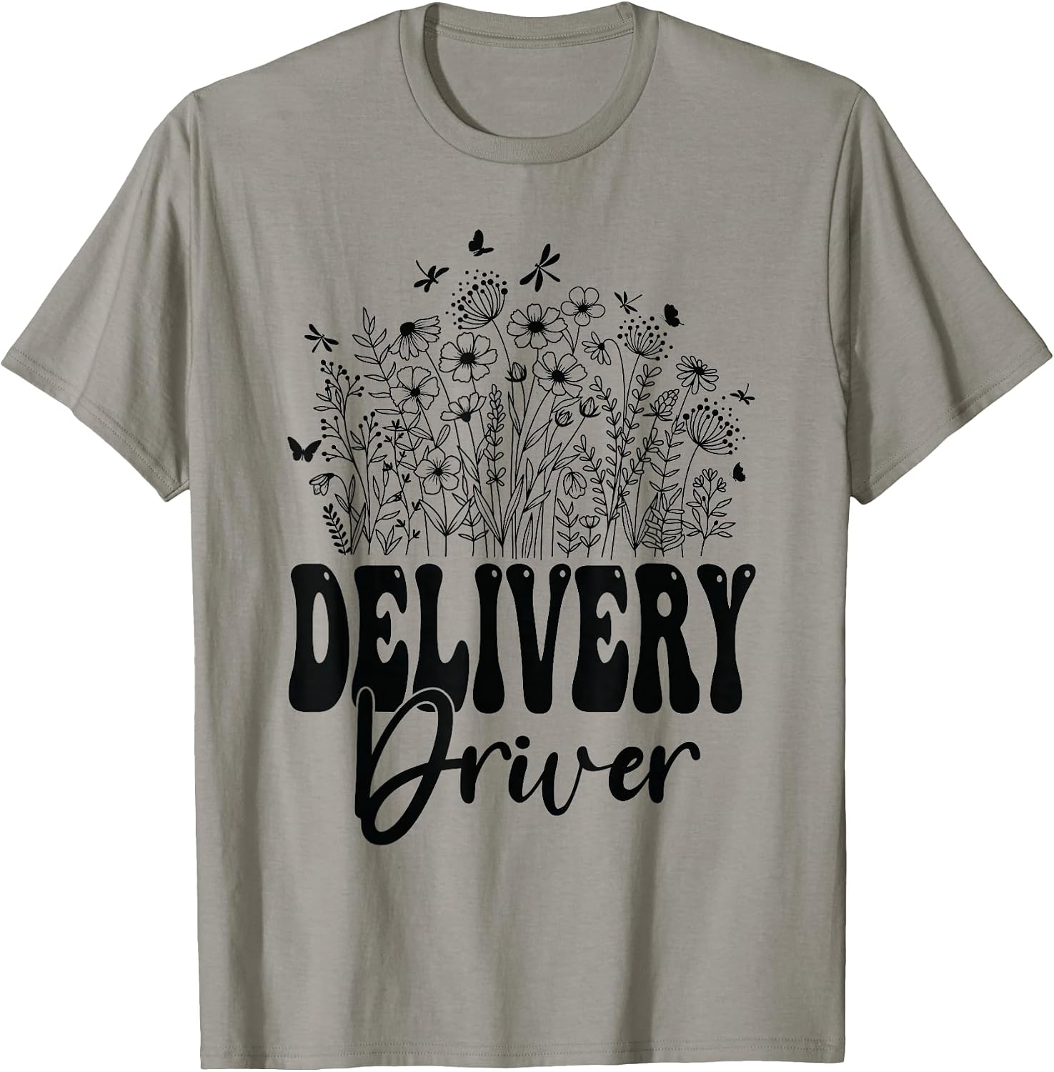 Groovy Delivery Driver Retro Wildflower Gifts - Adult & Kids T-Shirts, Sweatshirts & Hoodies apparel design preview 1