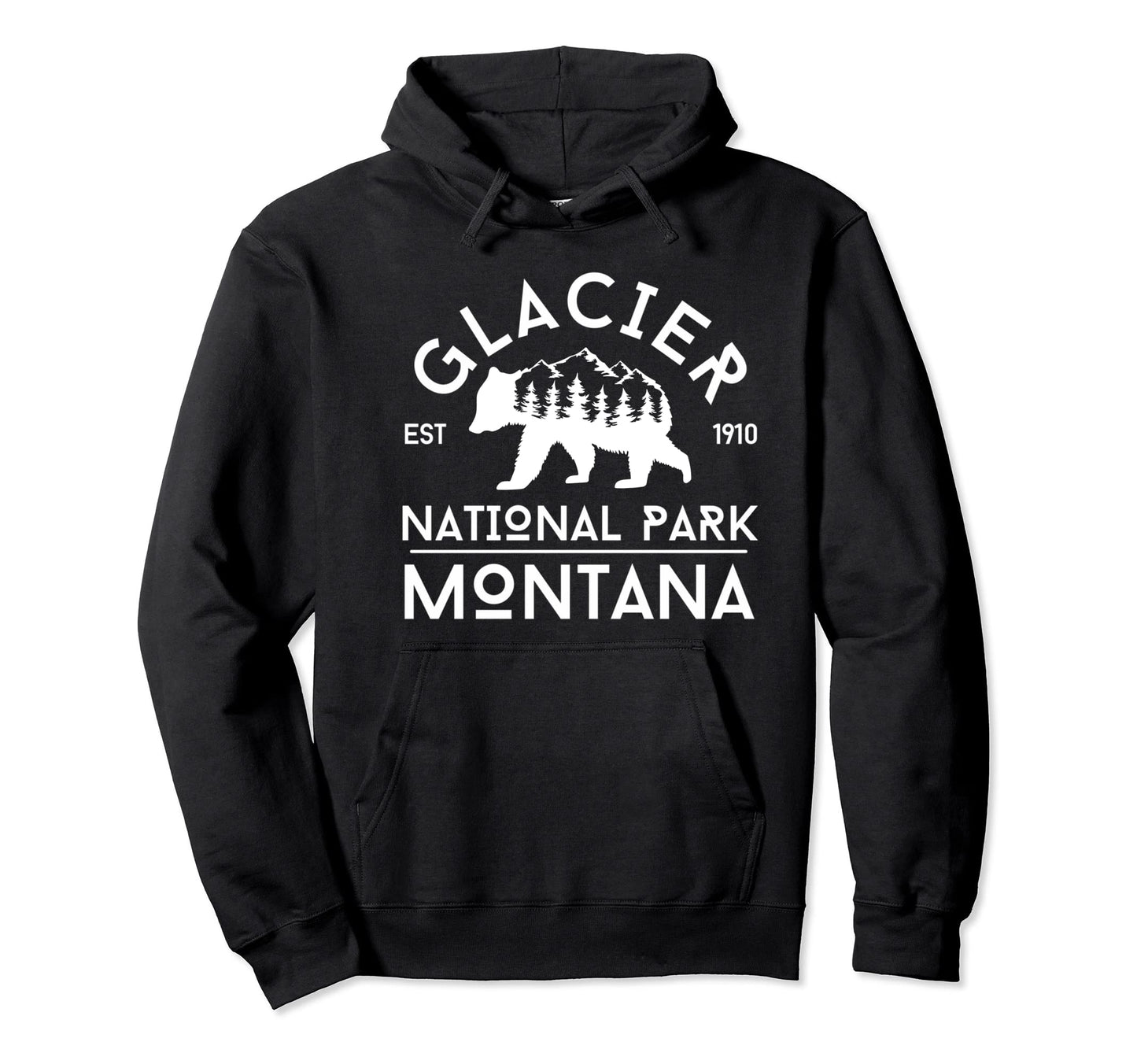 Grizzly Bear Glacier National Park Hoodie - Streetwear Style for Adults - T-Shirt, Sweatshirt, Hoodie