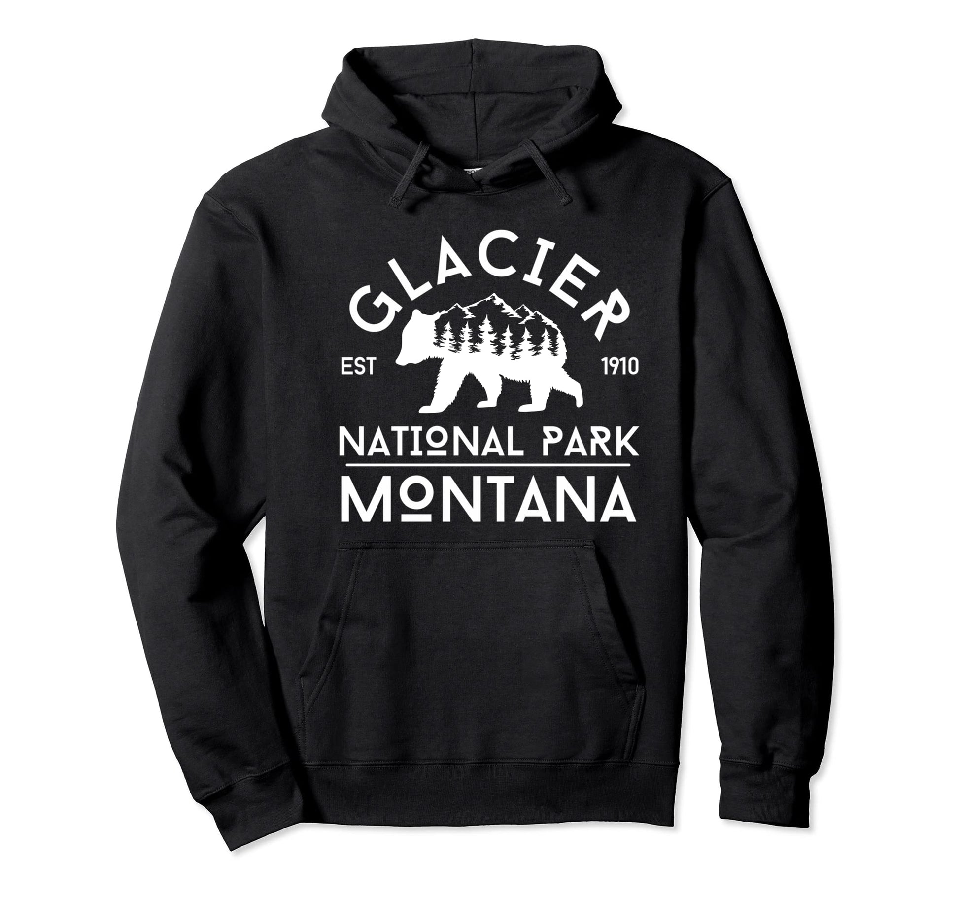 Grizzly Bear Glacier National Park Hoodie - Streetwear Style for Adults - T-Shirt, Sweatshirt, Hoodie