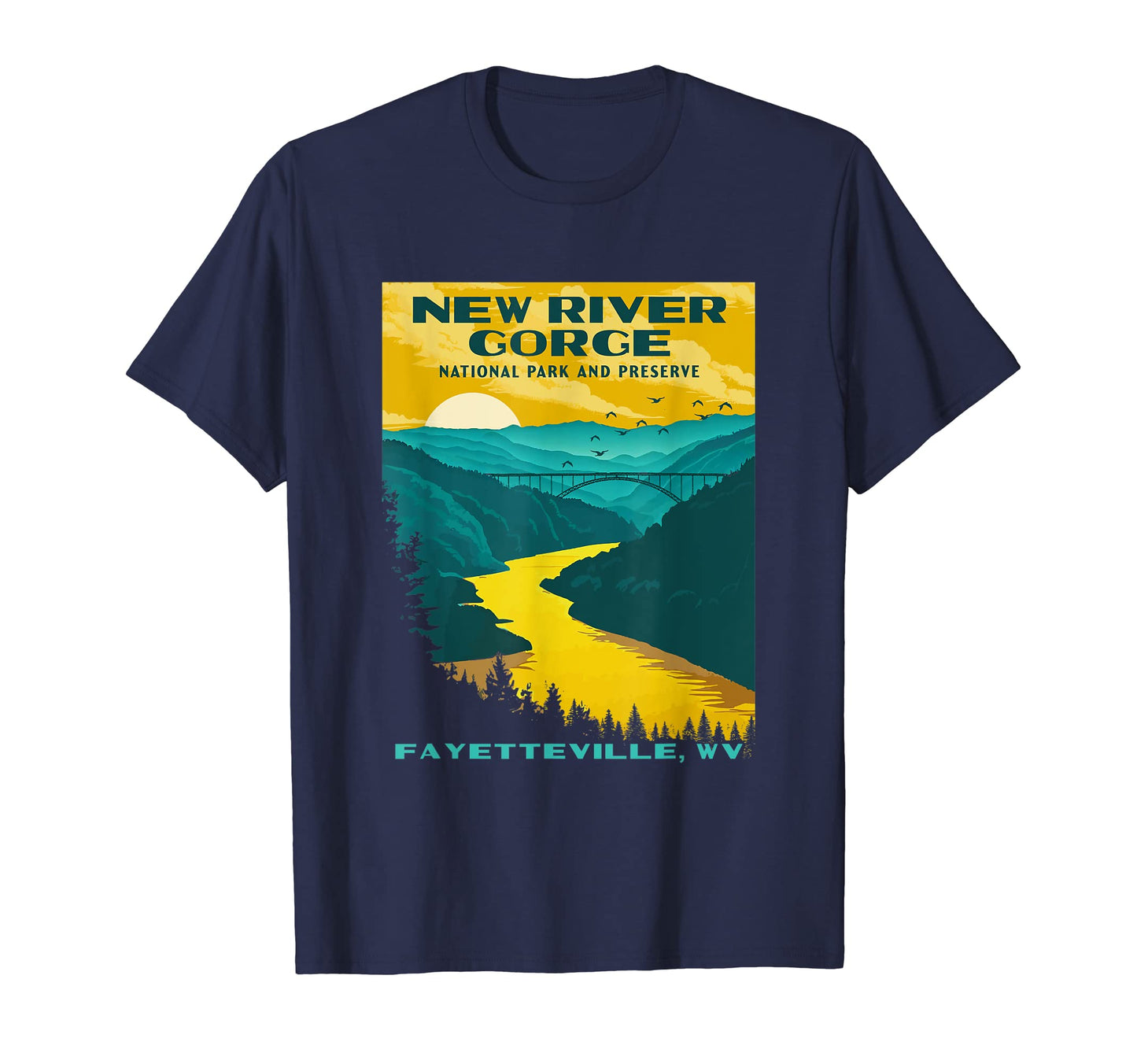New River Gorge National Park Wpa T-Shirt - Fun Novelty Design Unisex - T-Shirt, Sweatshirt, Hoodie