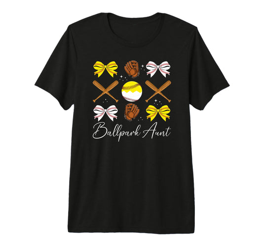 Ballpark Aunt Coquette Softball T-Shirt - Minimalist Print for Adults - T-Shirt, Sweatshirt, Hoodie