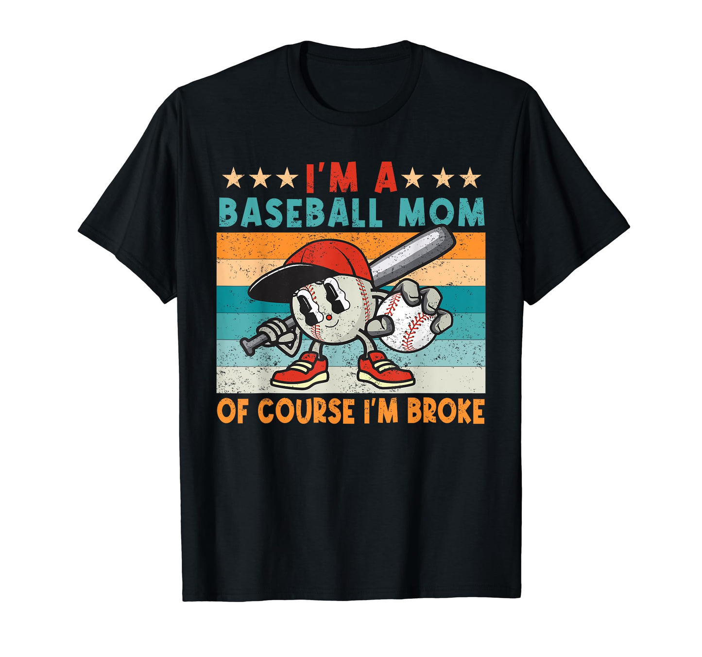 Im Baseball Mom Course Im Broke Leopard T-Shirt - Trendy Graphic Unisex - T-Shirt, Sweatshirt, Hoodie