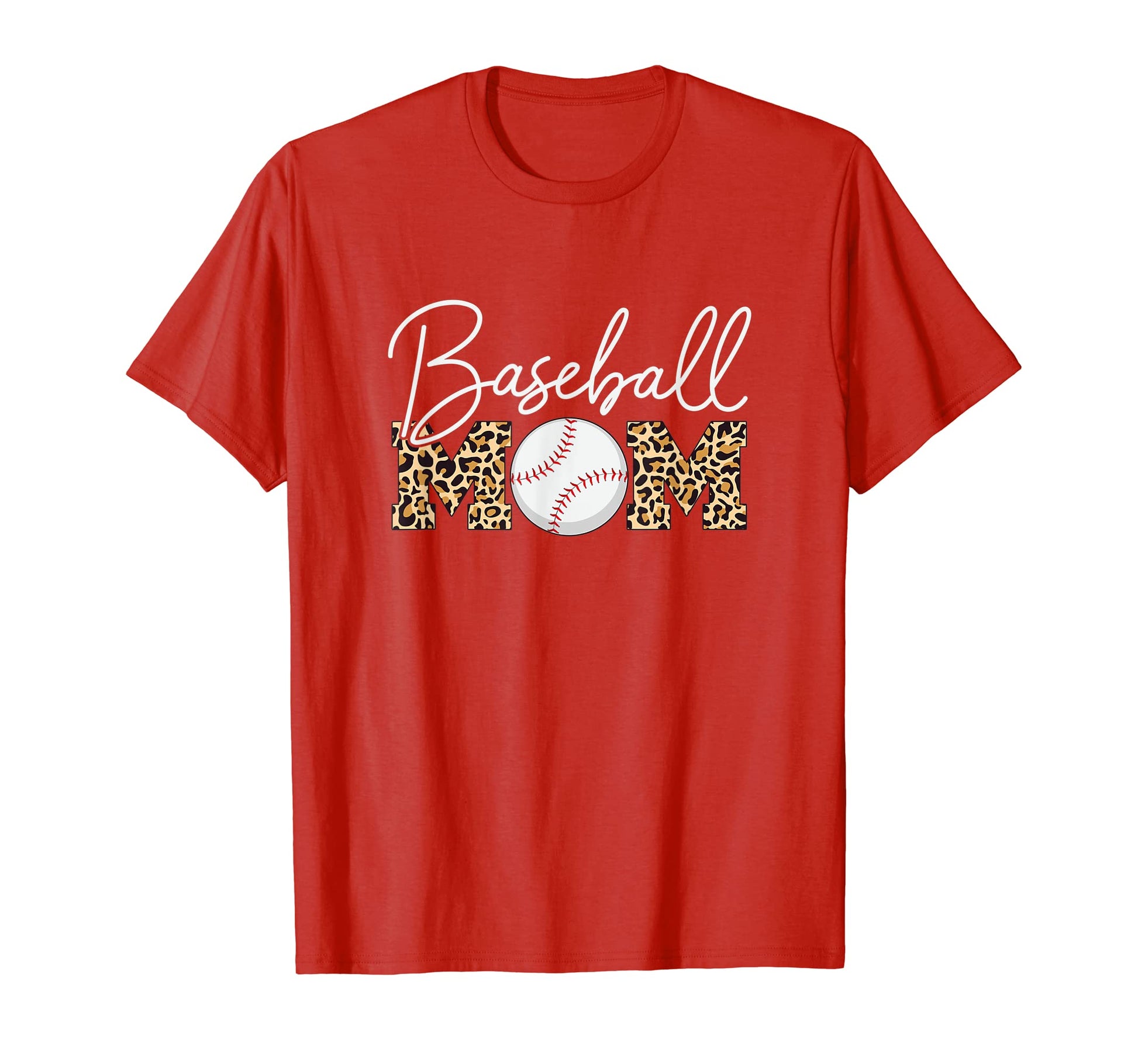 Baseball Mom Leopard Red T-Shirt - Streetwear Style Unisex - T-Shirt, Sweatshirt, Hoodie