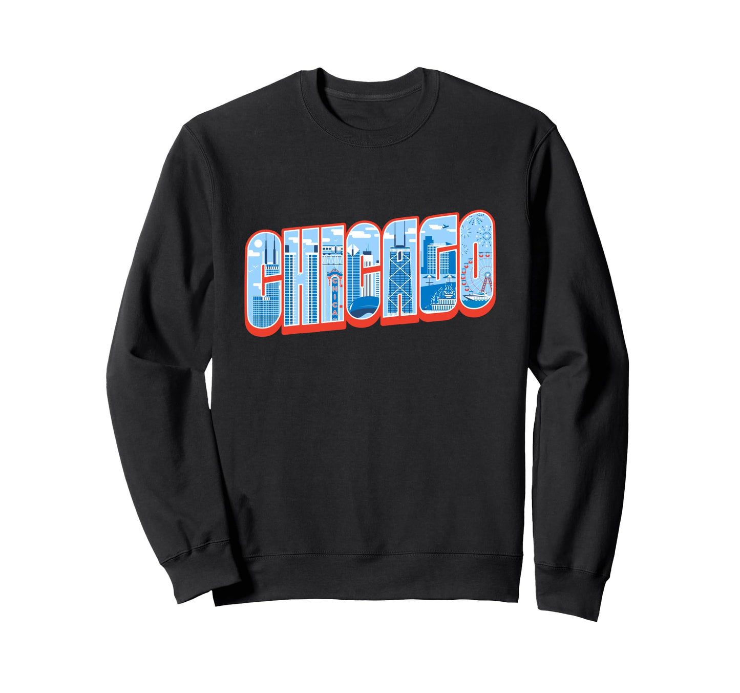 Chicago Skyline Inside Chicago Sweatshirt - Aesthetic Graphic Unisex - T-Shirt, Sweatshirt, Hoodie