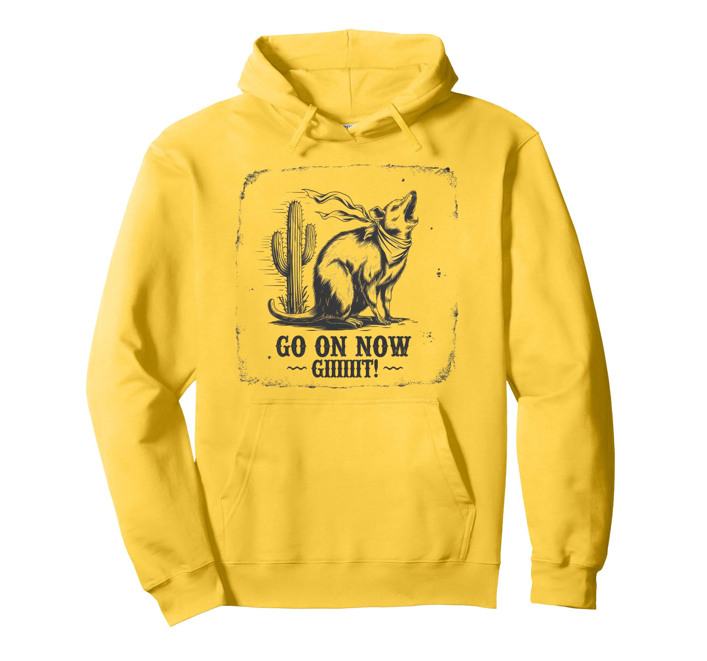 Go Now Git Cowboy Opossum Country Hoodie - Casual Everyday Wear for Adults - T-Shirt, Sweatshirt, Hoodie