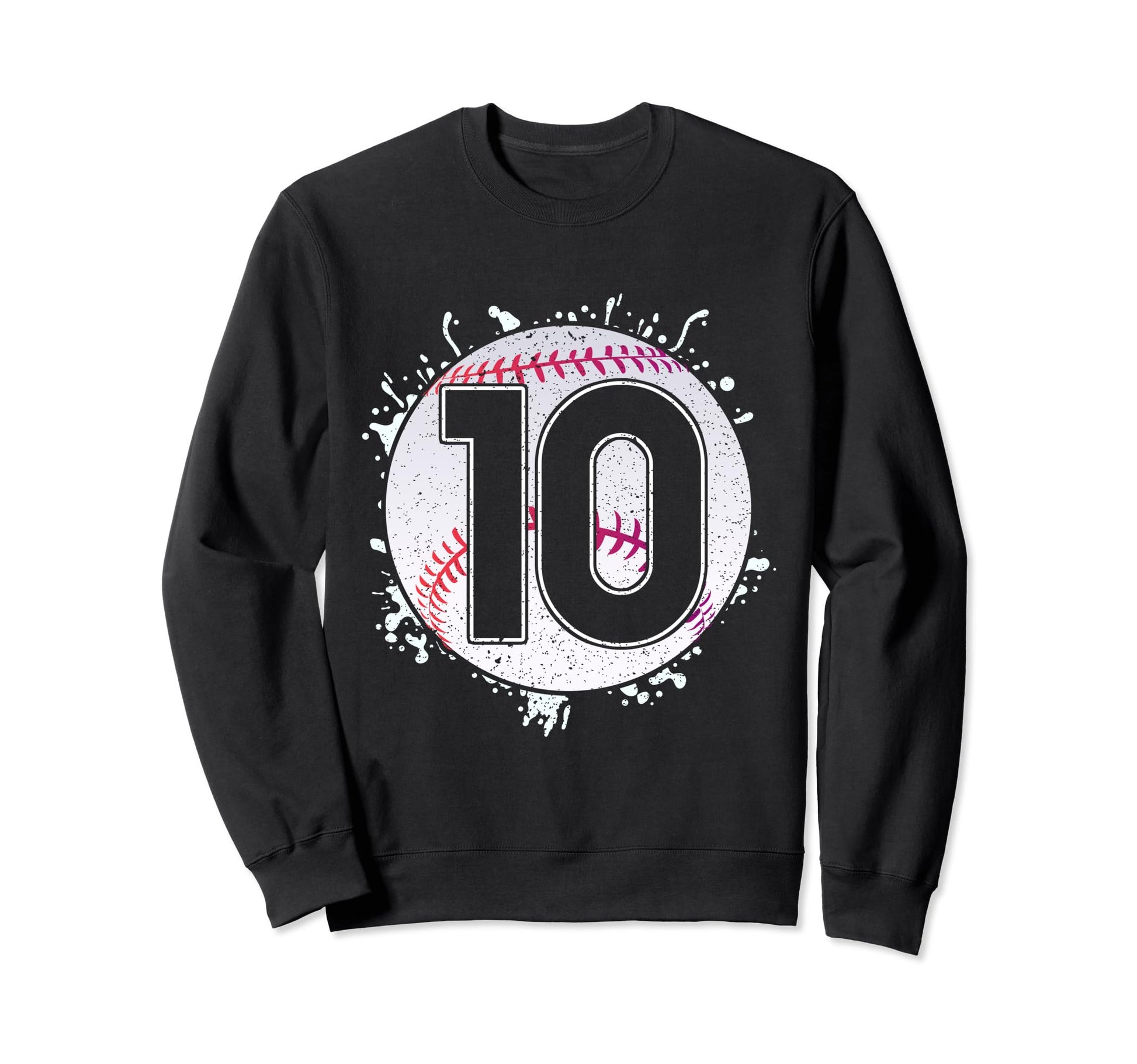 Baseball Birthday 10Th Birthday Sweatshirt - Minimalist Print for Adults - T-Shirt, Sweatshirt, Hoodie