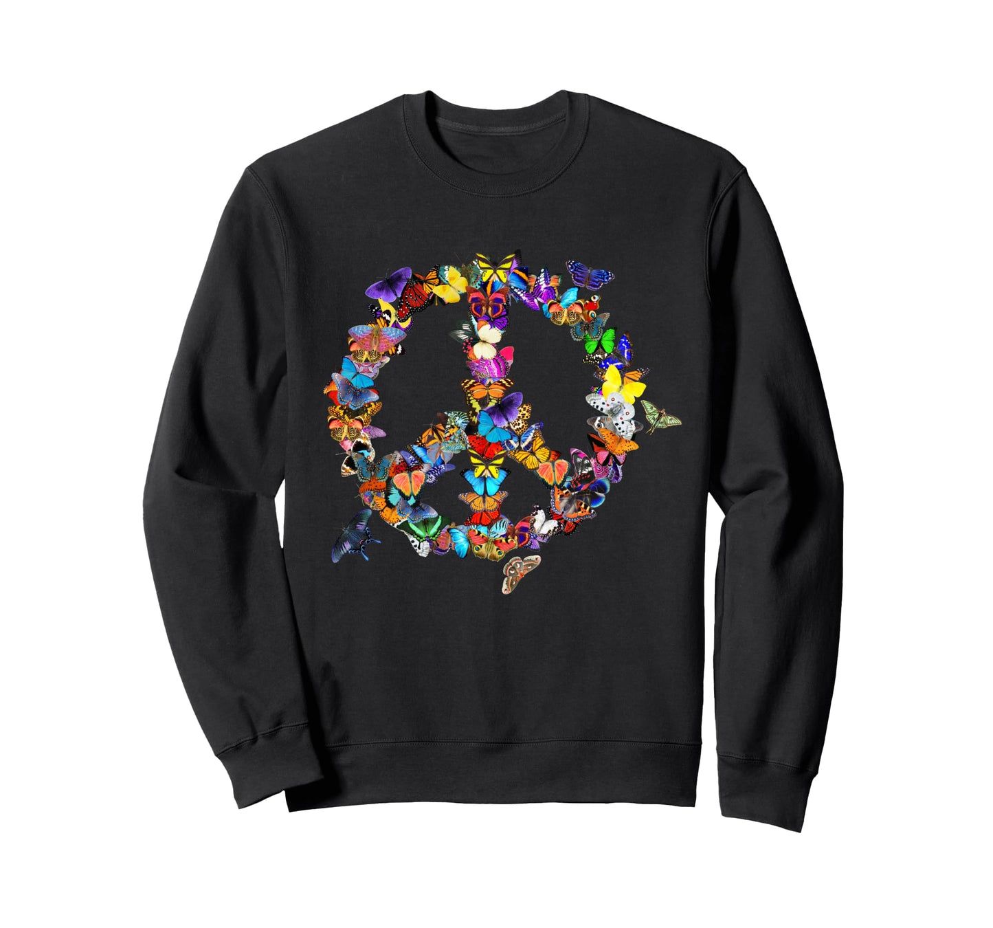 Butterfly Peace Sign 60S 70S Sweatshirt - Novelty Apparel for Adults - T-Shirt, Sweatshirt, Hoodie