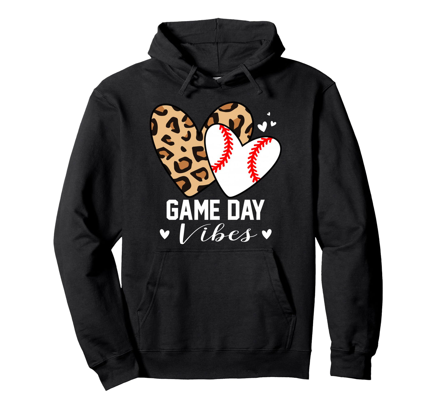 Game Day Vibes Funny Baseball Mom Leopard Hoodie - Graphic Print Men Women - T-Shirt, Sweatshirt, Hoodie