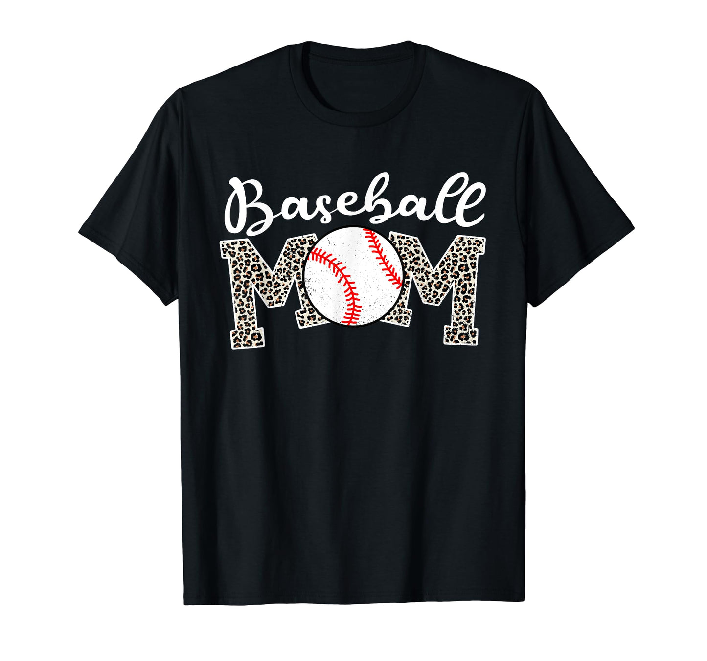 Baseball Mom Leopard Mothers Day T-Shirt - Unique Graphic Men Women - T-Shirt, Sweatshirt, Hoodie