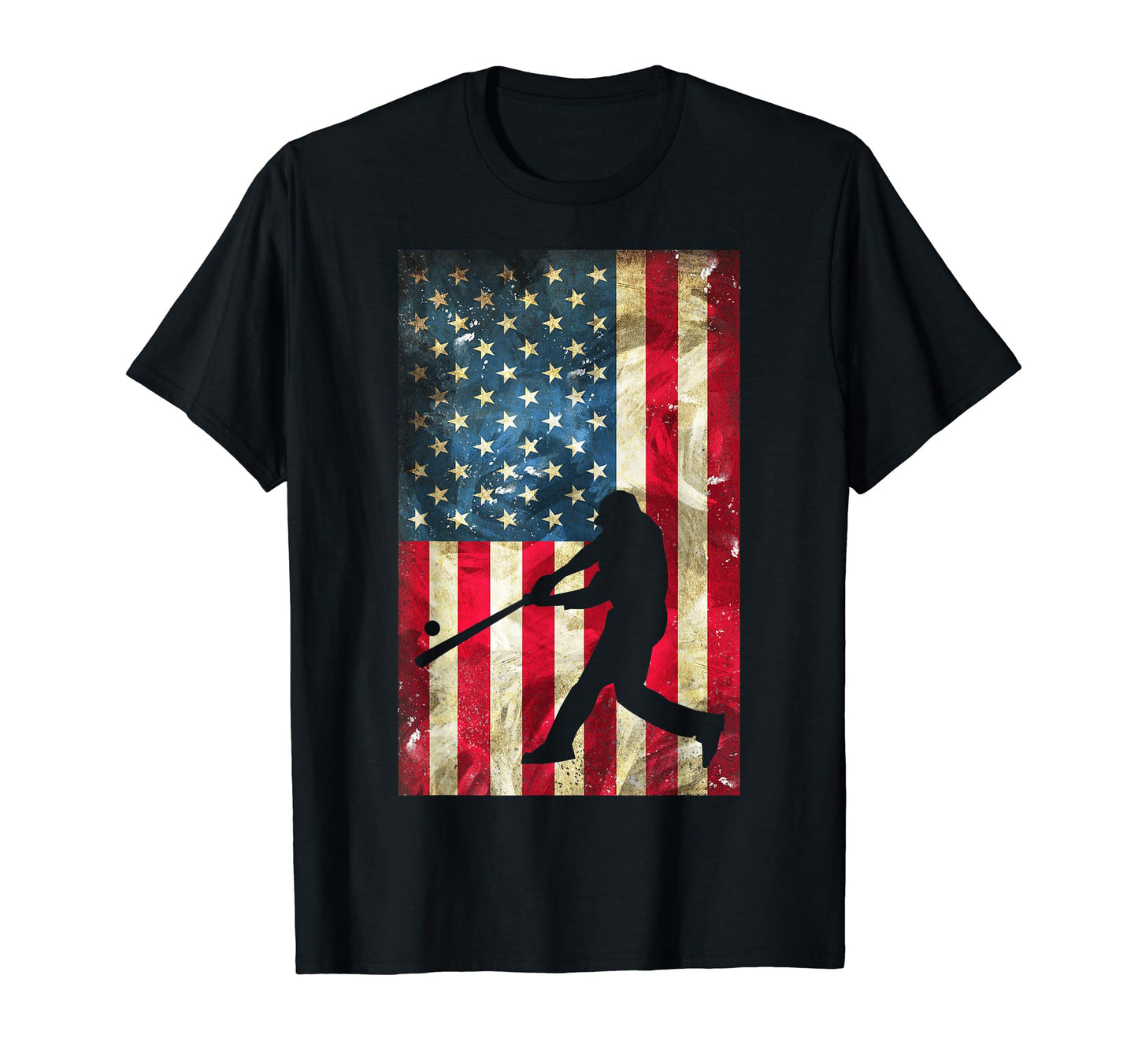 Usa Flag Baseball Jersey Batter T-Shirt - Fun Novelty Design for Adults - T-Shirt, Sweatshirt, Hoodie