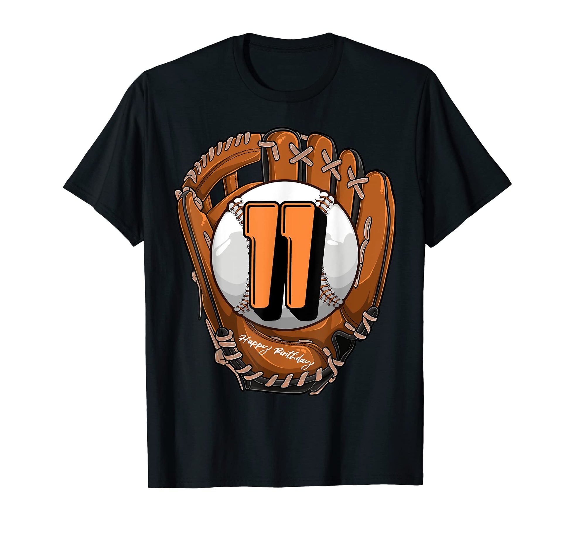 Baseball Birthday Glove 11 Year Old T-Shirt - Custom Art Print for Adults - T-Shirt, Sweatshirt, Hoodie