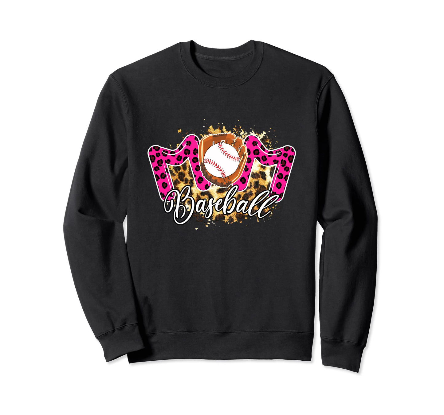 Baseball Mom Leopard Mothers Day 2023 Sweatshirt - Trendy Graphic Unisex - T-Shirt, Sweatshirt, Hoodie