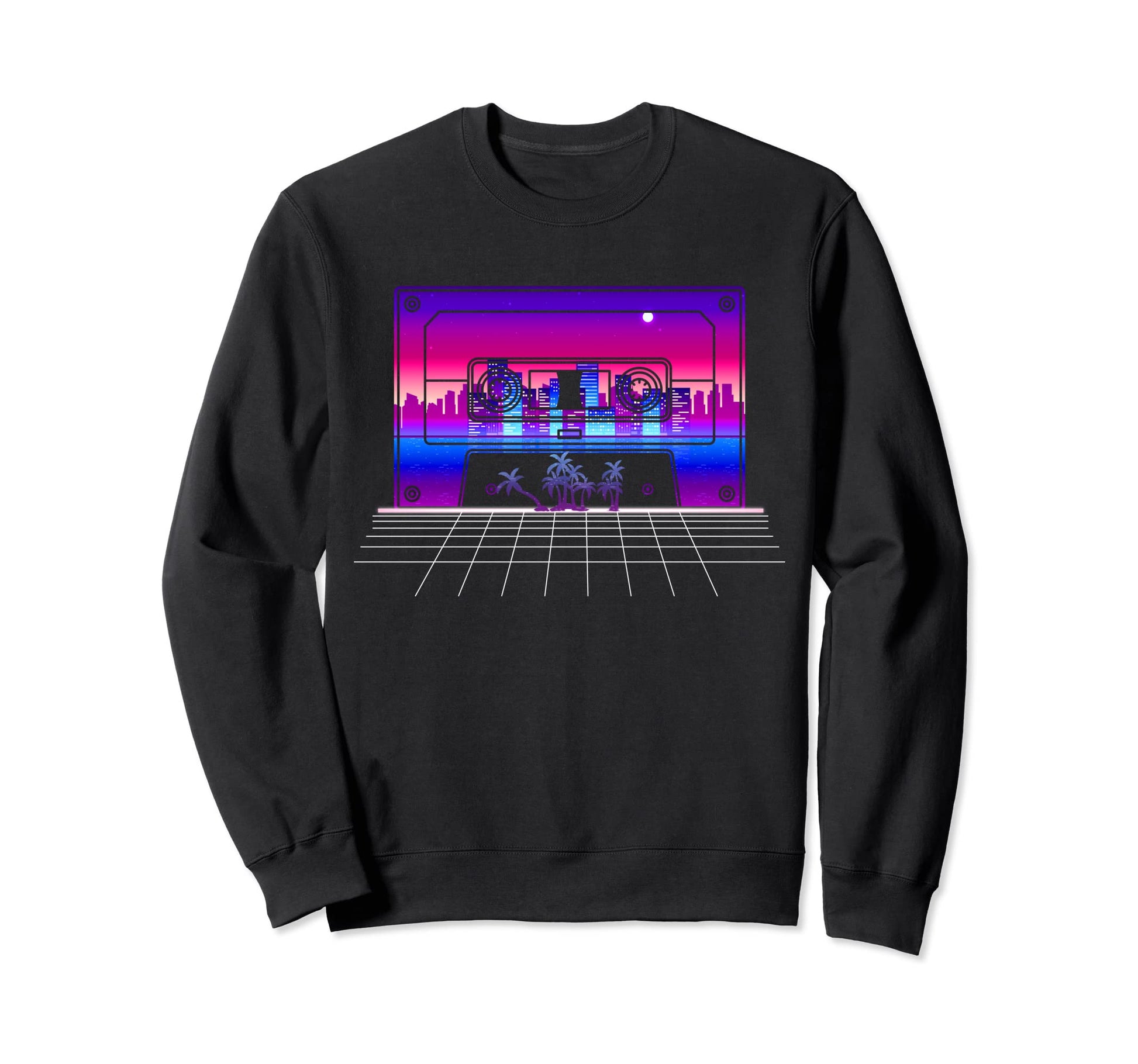 Vaporwave Art Cassette 80S Synthwave Sweatshirt - Novelty Apparel Unisex - T-Shirt, Sweatshirt, Hoodie