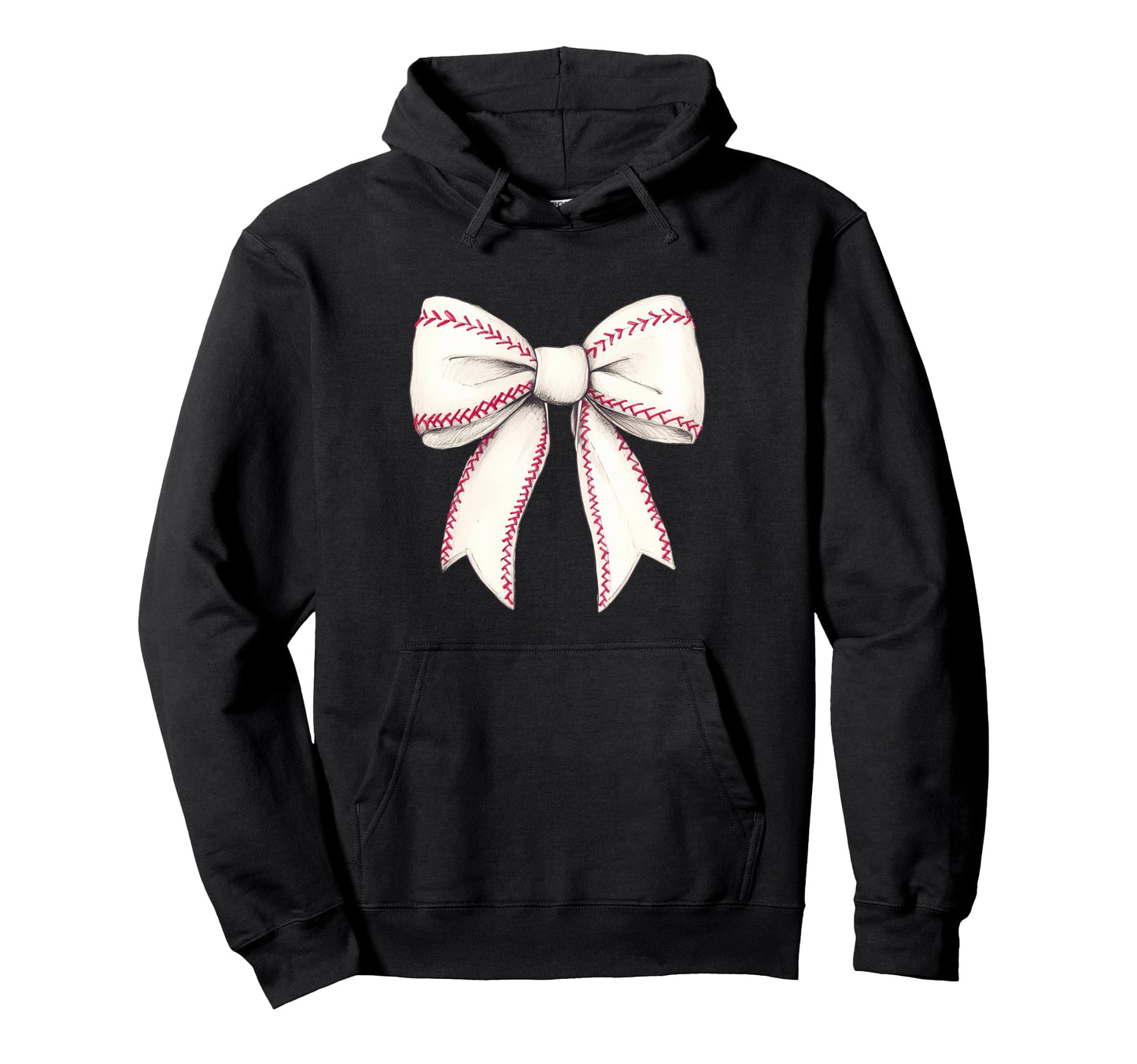 Baseball Coquette Bow Baseball Player Hoodie - Graphic Print Men Women - T-Shirt, Sweatshirt, Hoodie