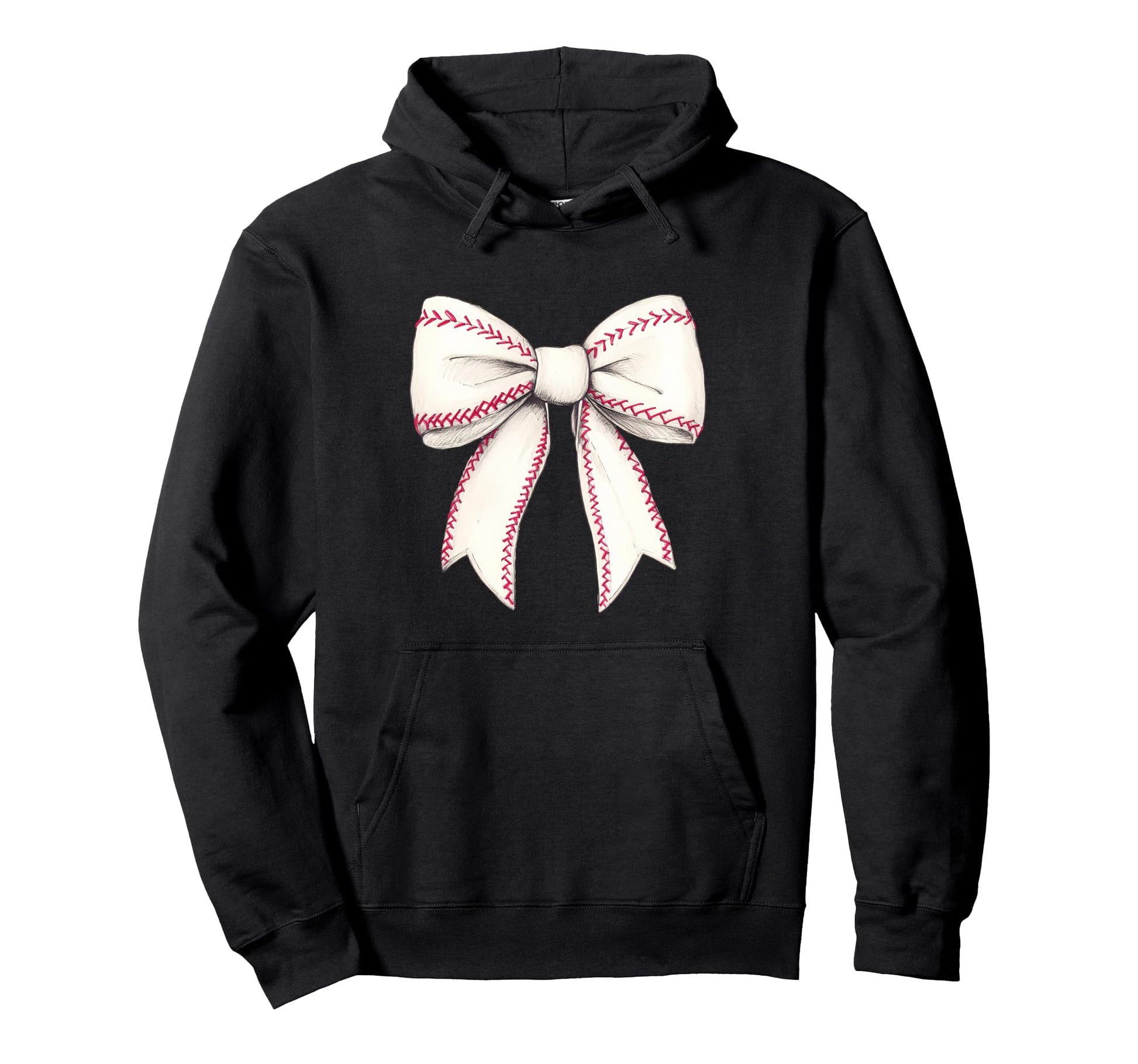 Baseball Coquette Bow Baseball Player Hoodie - Graphic Print Men Women - T-Shirt, Sweatshirt, Hoodie