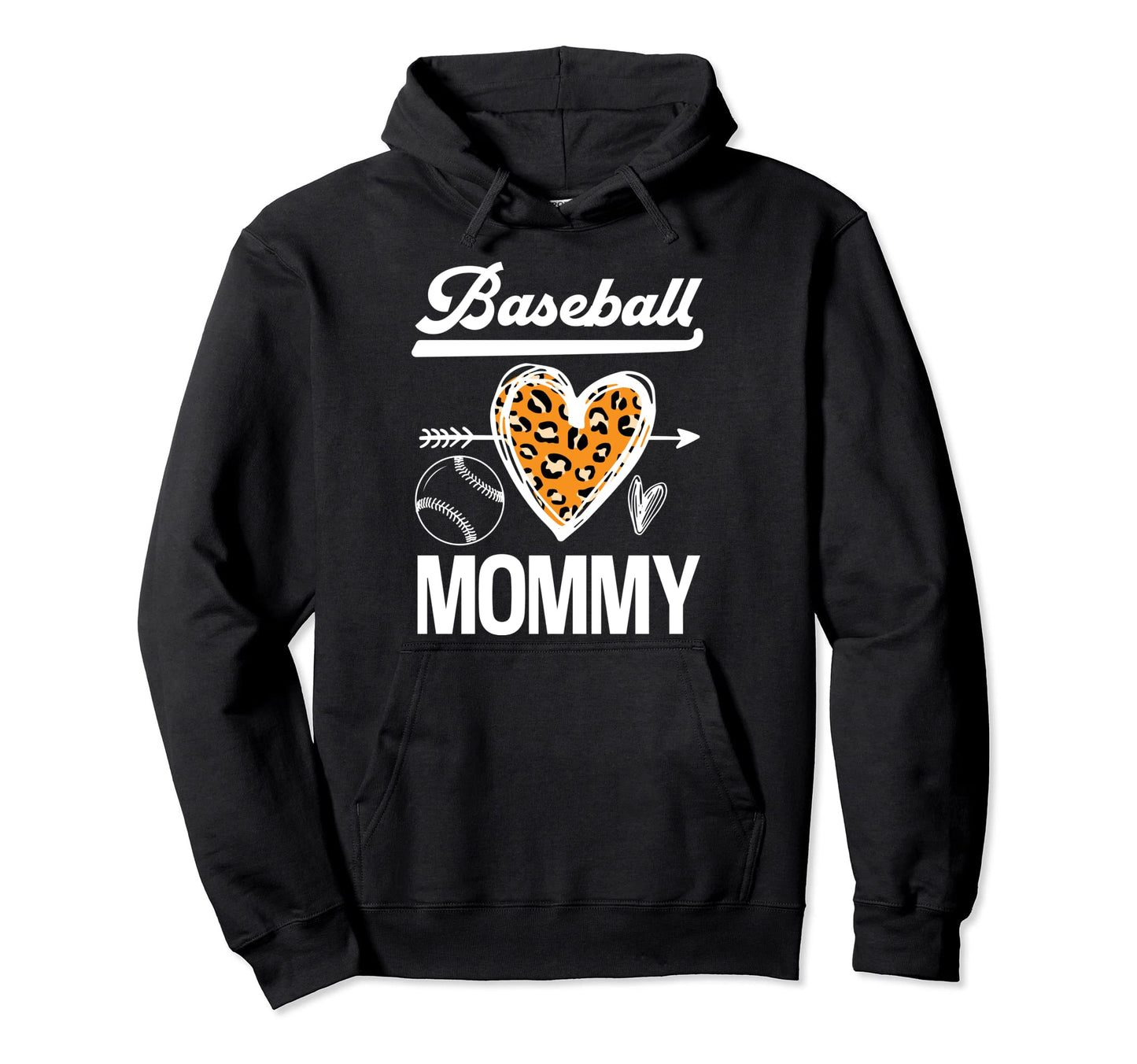 Baseball Mommy Leopard Baseball Hoodie - Aesthetic Graphic for Adults - T-Shirt, Sweatshirt, Hoodie
