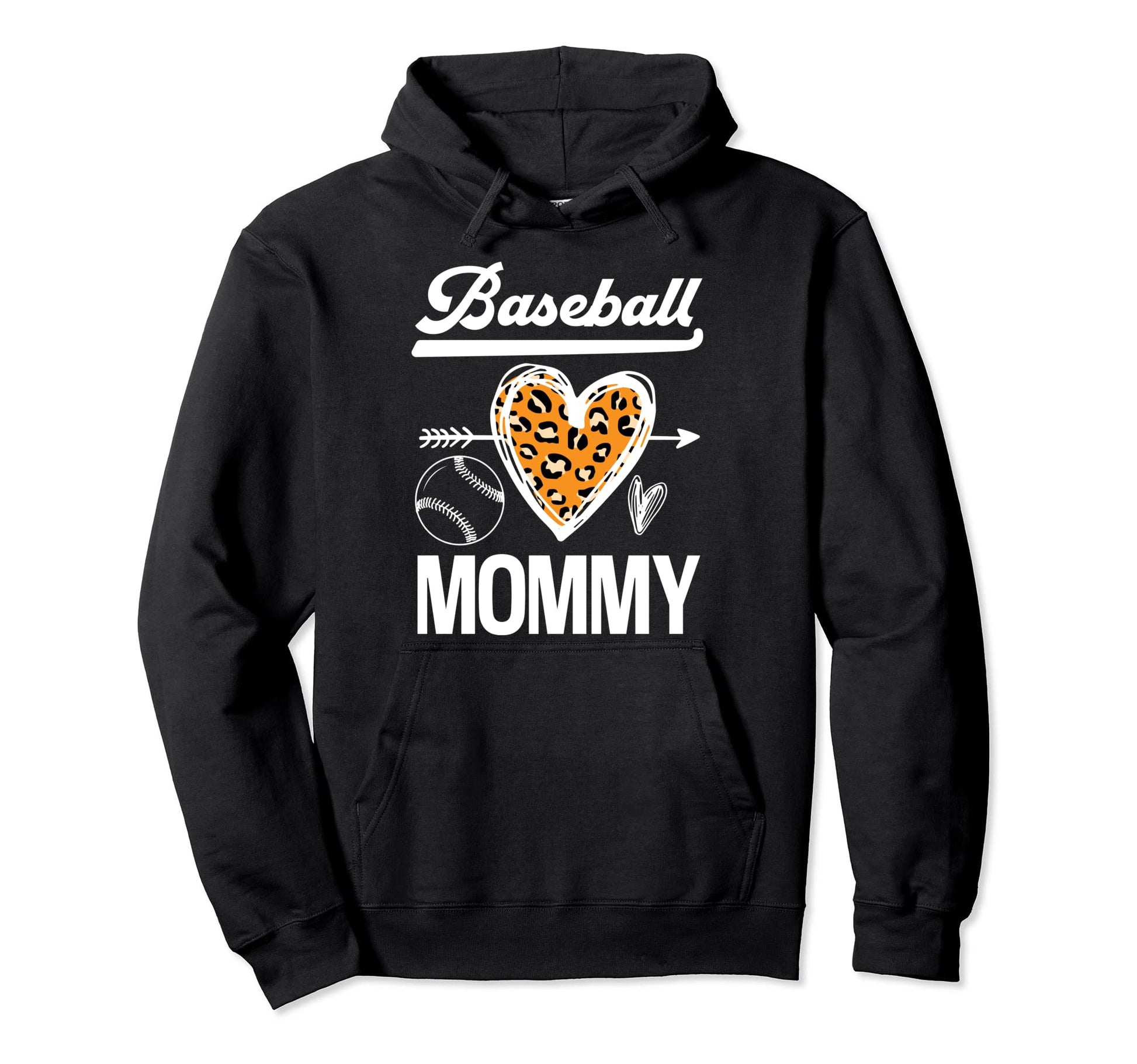 Baseball Mommy Leopard Baseball Hoodie - Aesthetic Graphic for Adults - T-Shirt, Sweatshirt, Hoodie
