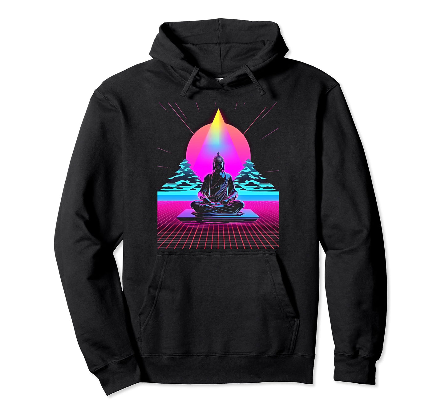 Synthwave Buddha Alien Cyberpunk 80S Sci Fi 7 Hoodie - Graphic Print Unisex - T-Shirt, Sweatshirt, Hoodie