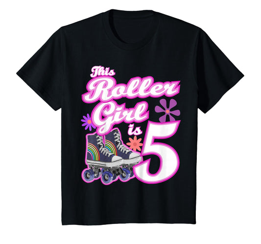 5 Year Old Skate Birthday Roller T-Shirt - Unique Graphic Men Women - T-Shirt, Sweatshirt, Hoodie