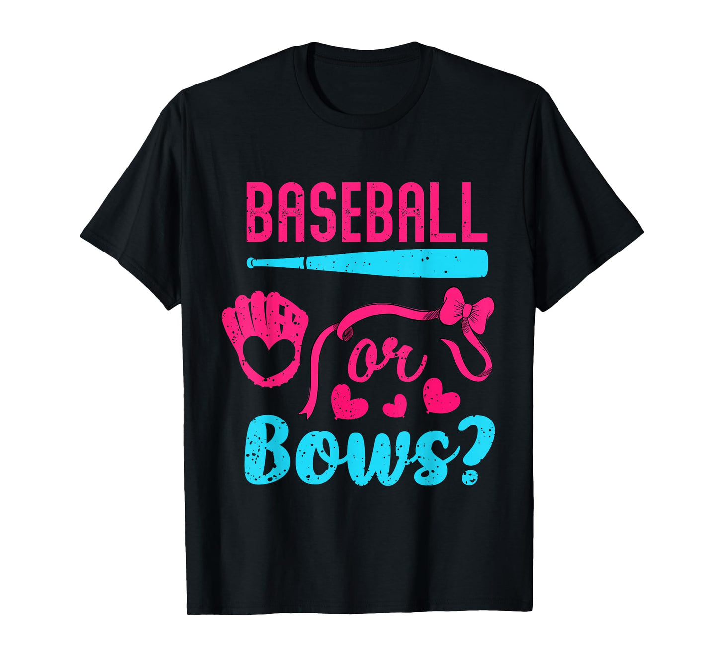 Gender Reveal Baseball Or Bows Gender T-Shirt - Custom Art Print Men Women - T-Shirt, Sweatshirt, Hoodie