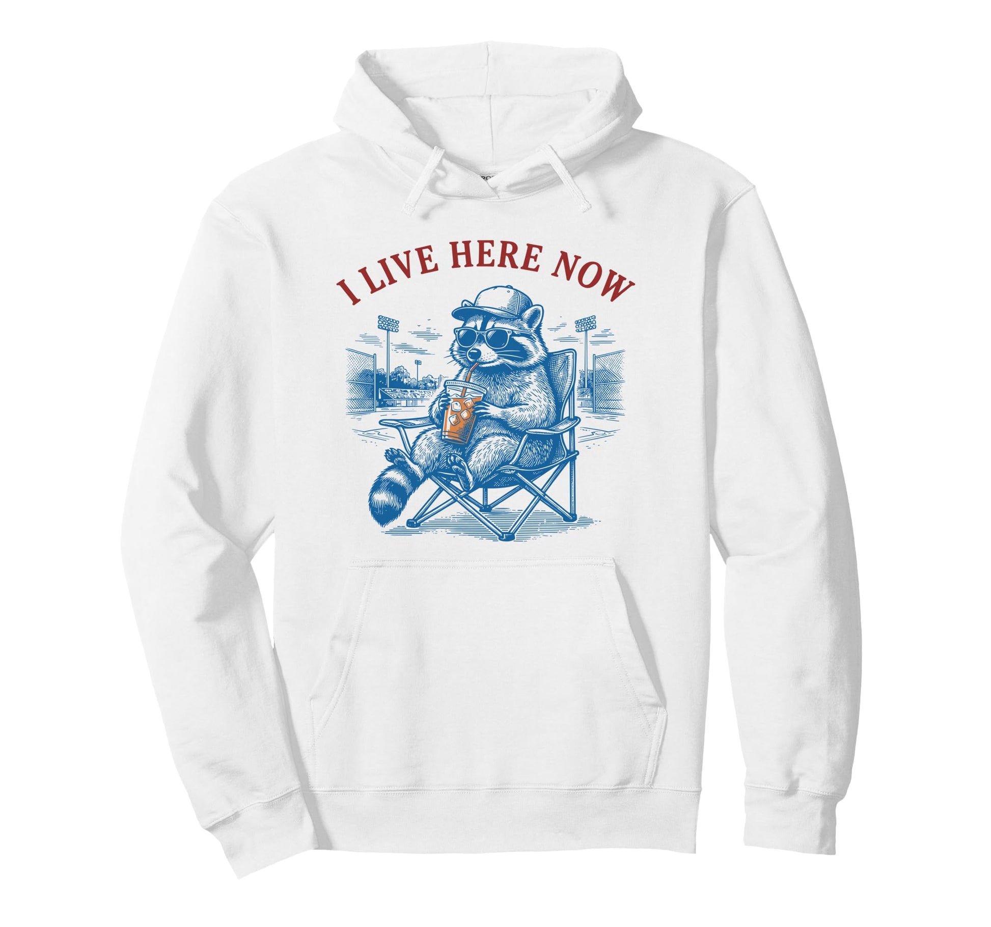 Trash Panda Iced Coffee Baseball Hoodie - Fun Novelty Design Unisex - T-Shirt, Sweatshirt, Hoodie