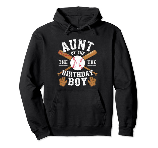 Aunt Baseball Birthday Family Baller Hoodie - Custom Art Print Unisex - T-Shirt, Sweatshirt, Hoodie