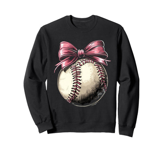 Baseball Coquette Bow Baseball Game Sweatshirt - Graphic Print Men Women - T-Shirt, Sweatshirt, Hoodie