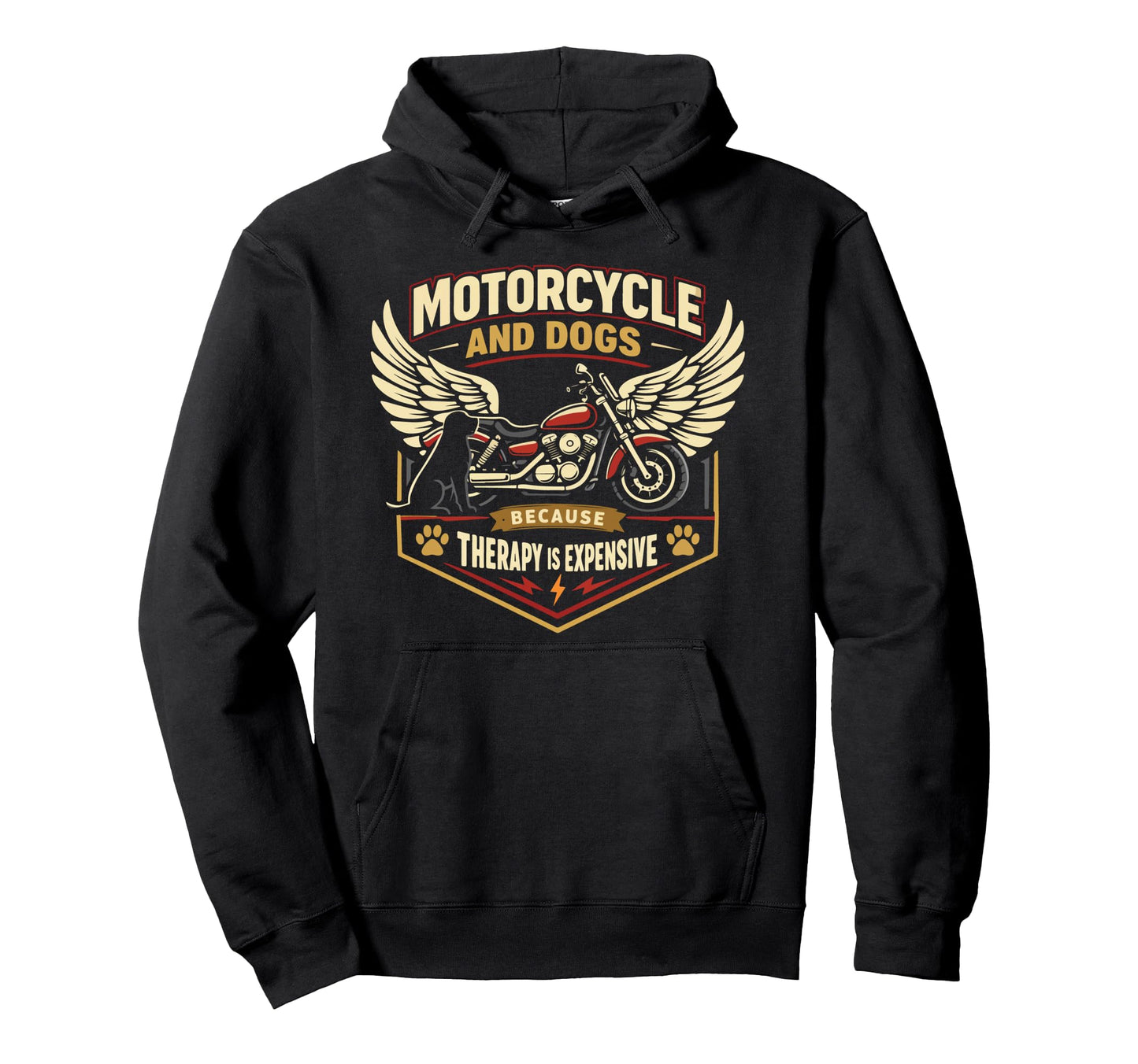 Motorcycle Biker Dog Motorcycle And Hoodie - Fun Novelty Design Unisex - T-Shirt, Sweatshirt, Hoodie