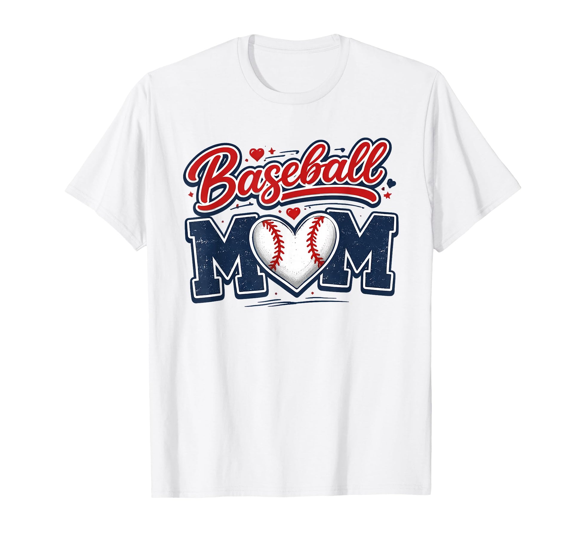 Baseball Mom Baseball Heart T-Shirt - Fun Novelty Design for Adults - T-Shirt, Sweatshirt, Hoodie