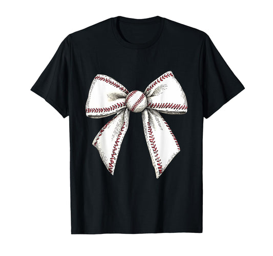 Baseball Coquette Bow Baseball Mom T-Shirt - Novelty Apparel Unisex - T-Shirt, Sweatshirt, Hoodie