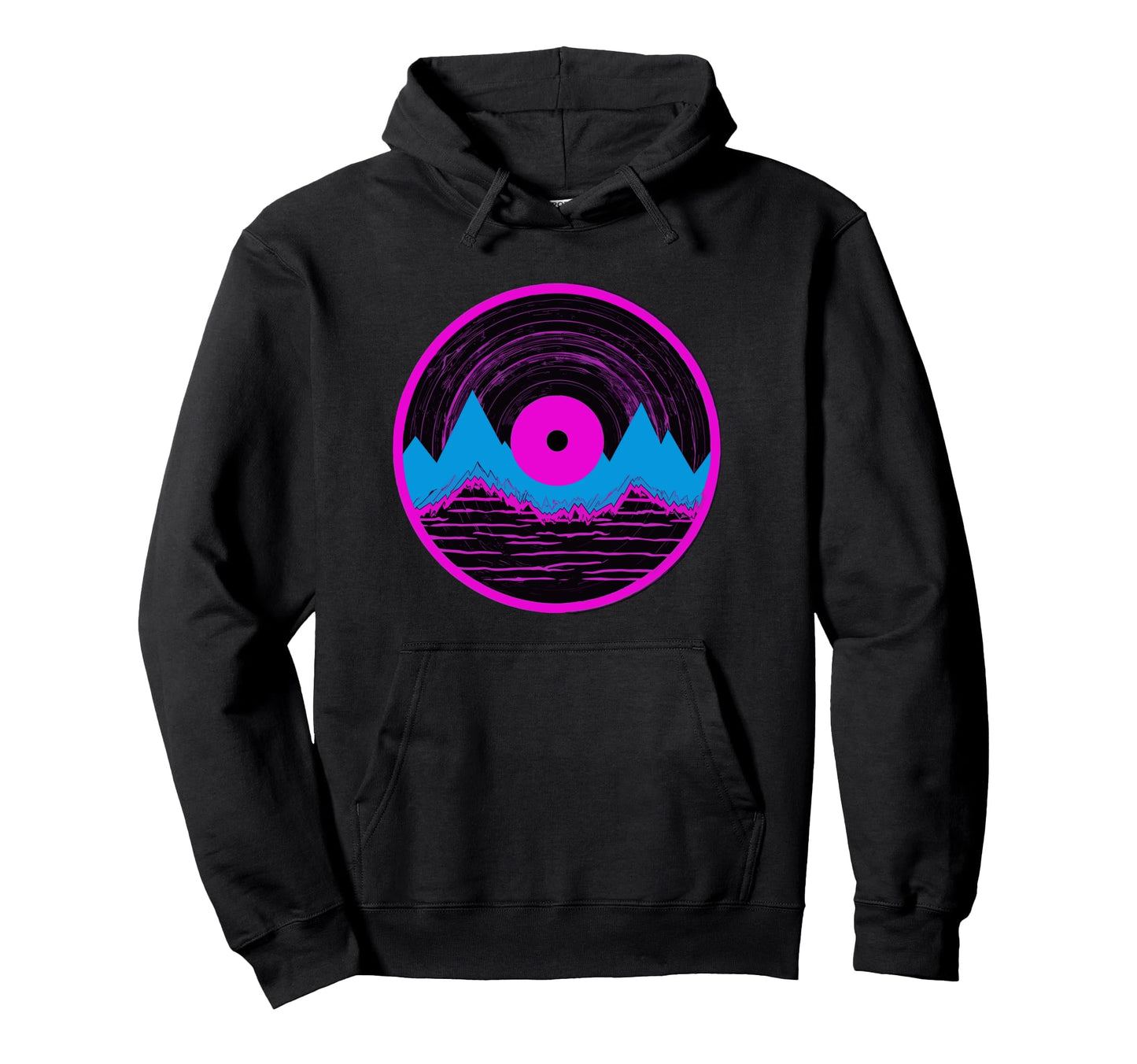 Mountain Vinyl Record Vaporwave Music Hoodie - Novelty Apparel Unisex - T-Shirt, Sweatshirt, Hoodie