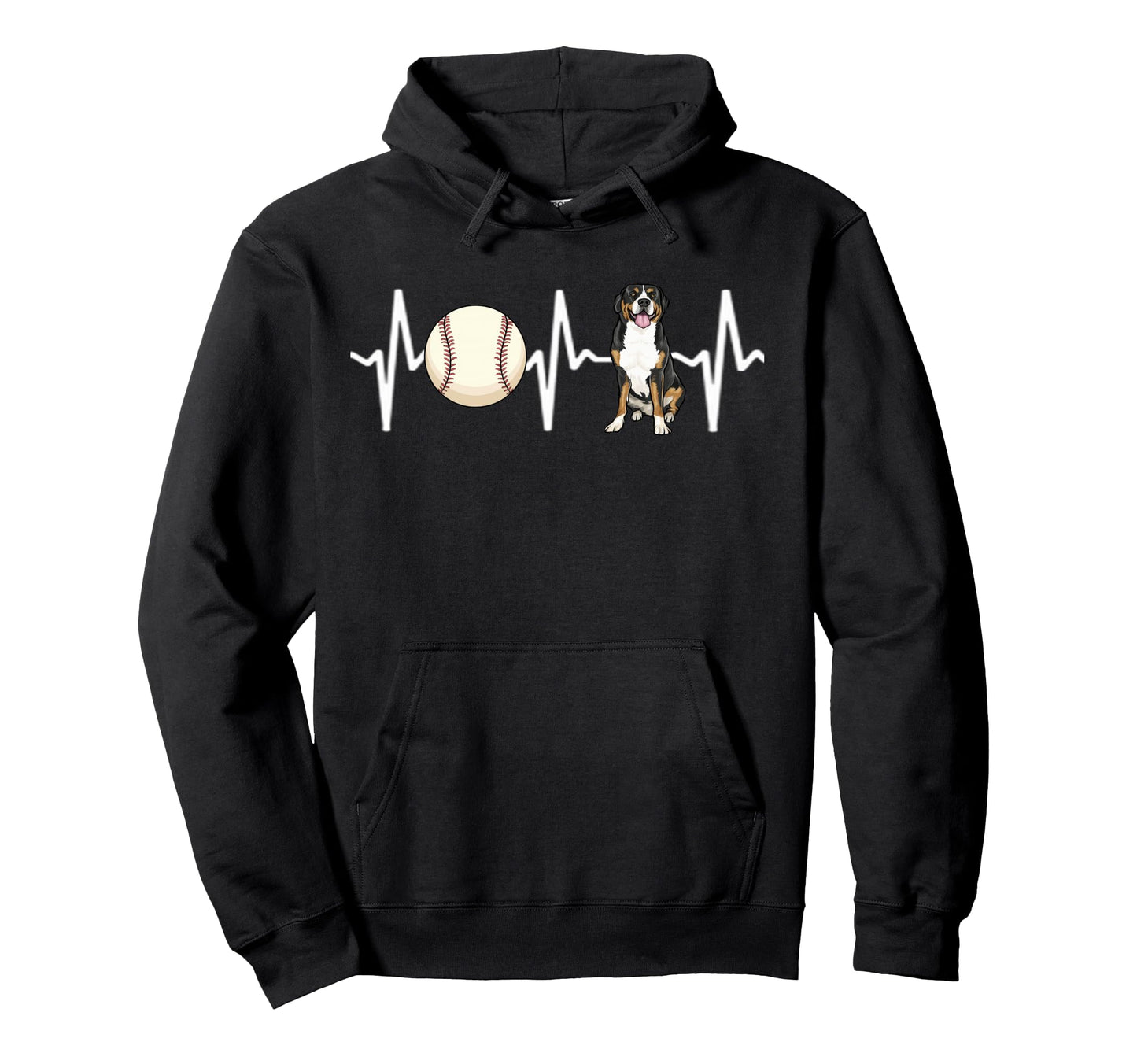 Baseball Greater Swiss Mountain Dog Hoodie - Graphic Print Men Women - T-Shirt, Sweatshirt, Hoodie