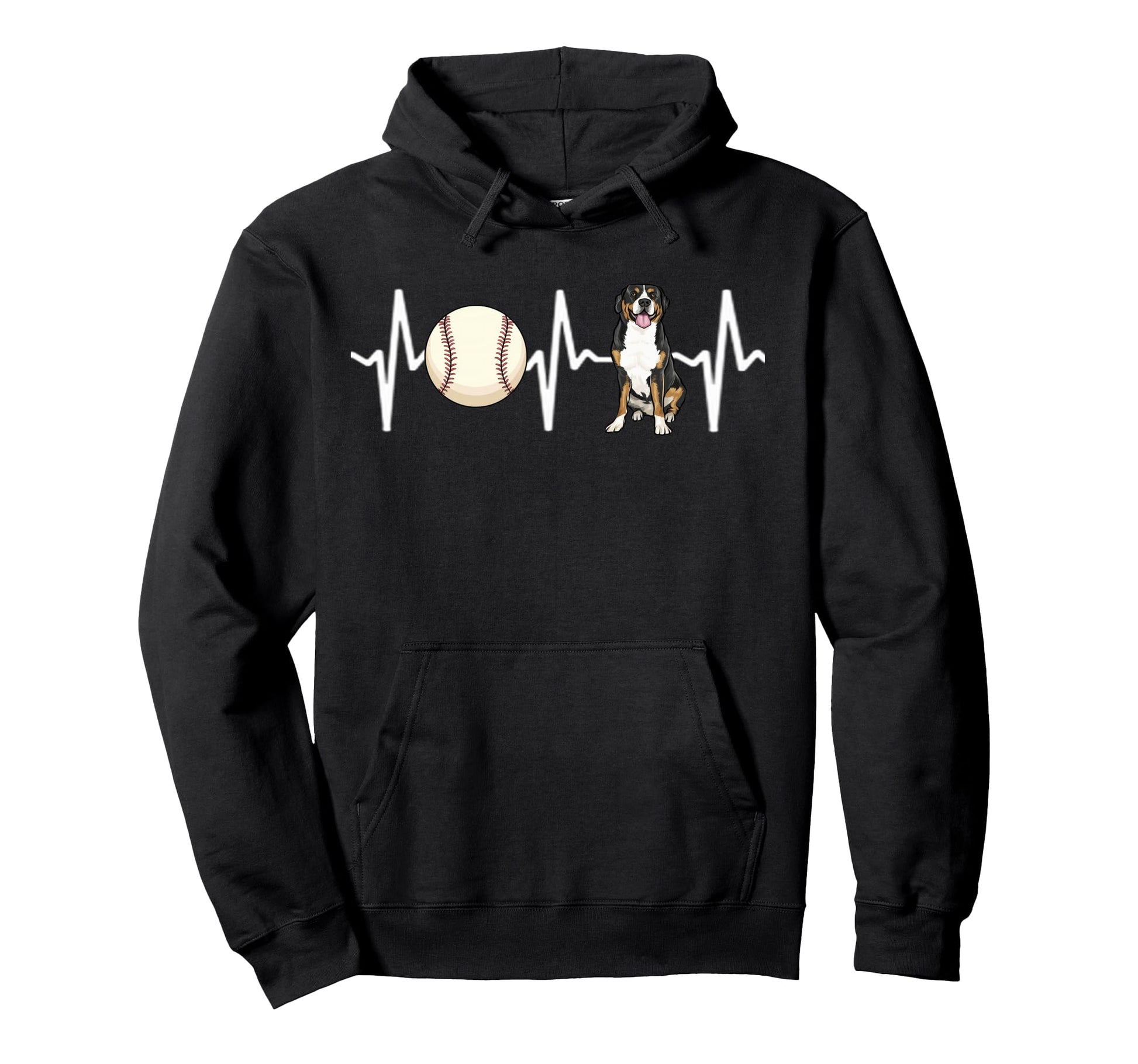 Baseball Greater Swiss Mountain Dog Hoodie - Graphic Print Men Women - T-Shirt, Sweatshirt, Hoodie
