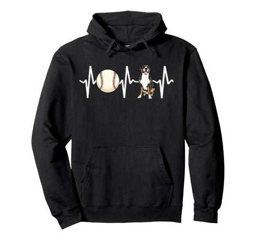 Baseball Greater Swiss Mountain Dog Hoodie - Graphic Print Men Women - T-Shirt, Sweatshirt, Hoodie
