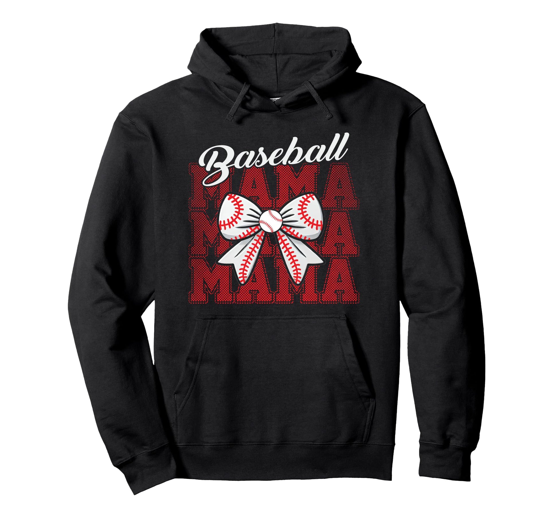 Baseball Mama Bow Mothers Ball Playing Son Hoodie - Novelty Apparel Unisex - T-Shirt, Sweatshirt, Hoodie