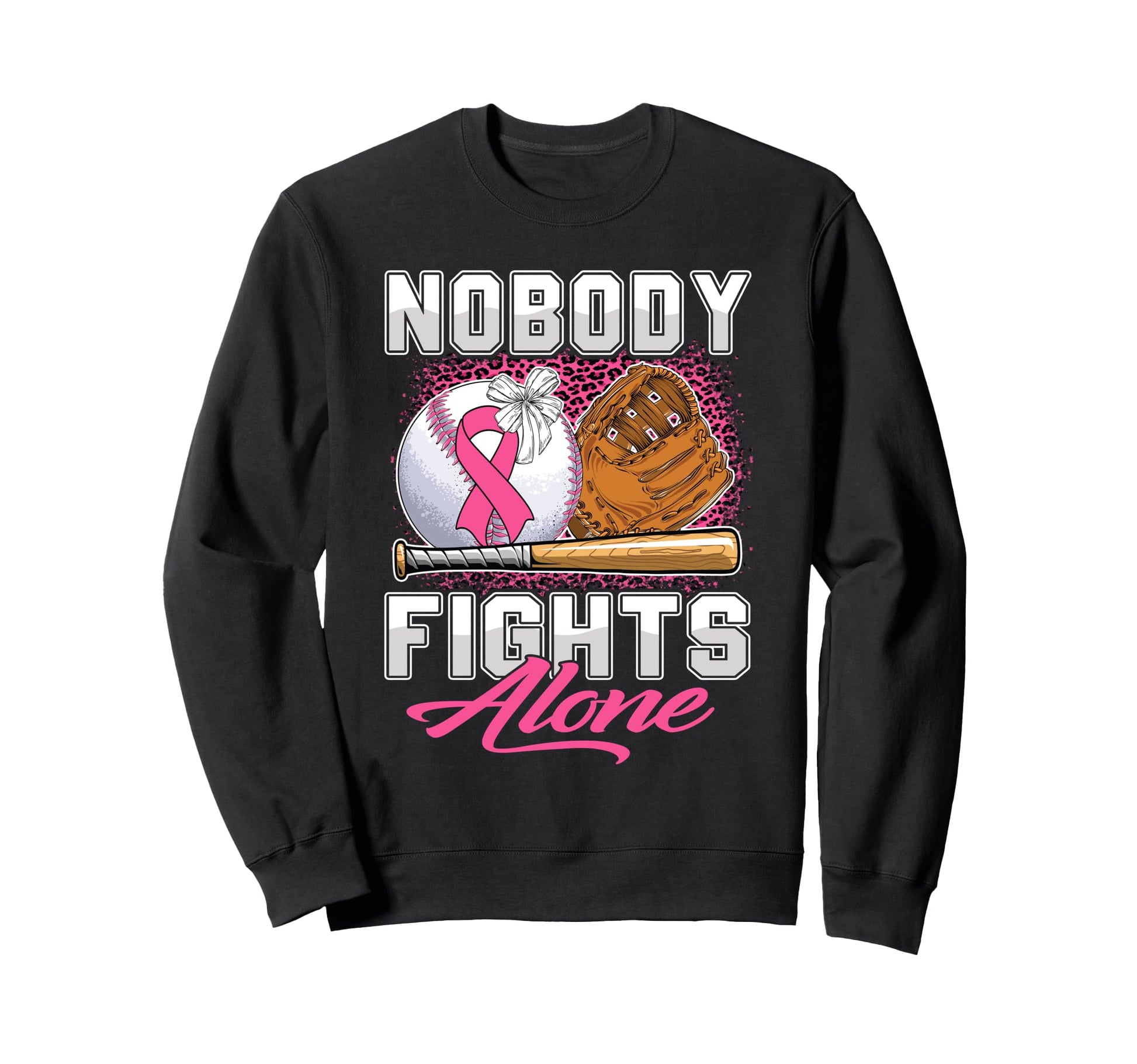 Nobody Fights Alone Breast Cancer Sweatshirt - Fun Novelty Design Unisex - T-Shirt, Sweatshirt, Hoodie