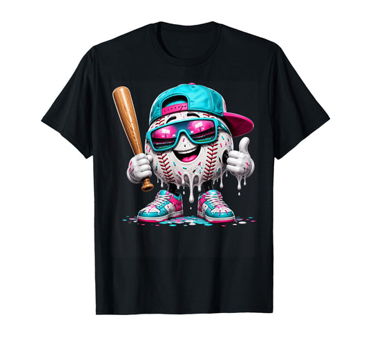 Baseball Drip Athlete Team Spirit Action T-Shirt - Trendy Graphic Men Women - T-Shirt, Sweatshirt, Hoodie