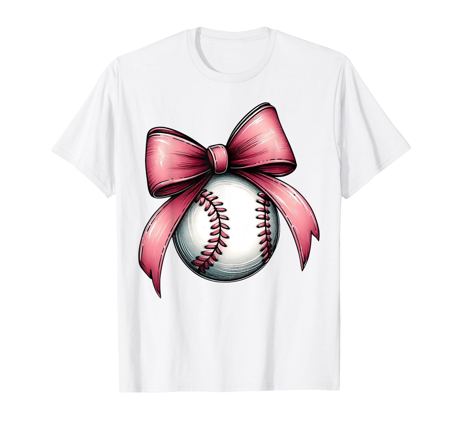 Coquette Bow Baseball Player Team Mothers T-Shirt - Unique Graphic Unisex - T-Shirt, Sweatshirt, Hoodie