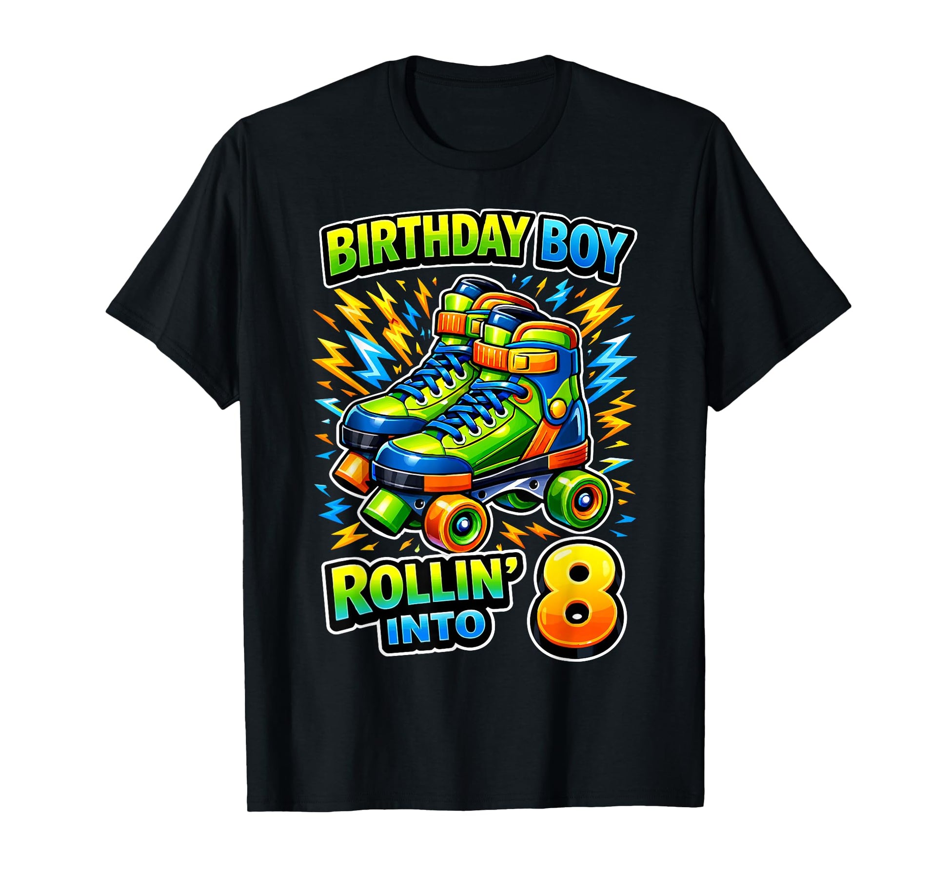 Roller Skating 8Th Birthday Party T-Shirt - Custom Art Print for Adults - T-Shirt, Sweatshirt, Hoodie
