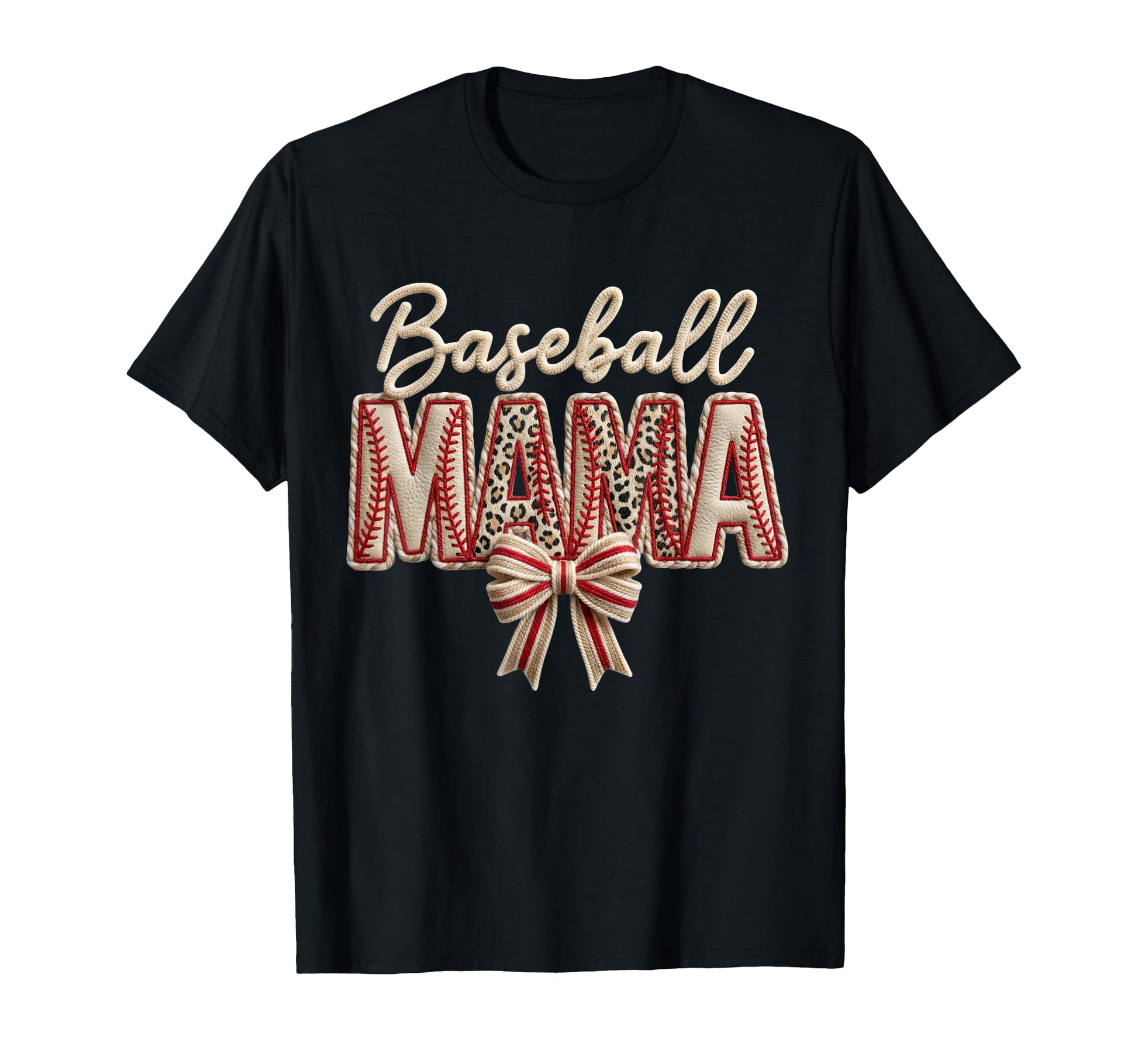 Baseball Mama Coquette Bow Game Day Mom T-Shirt - Novelty Apparel Unisex - T-Shirt, Sweatshirt, Hoodie